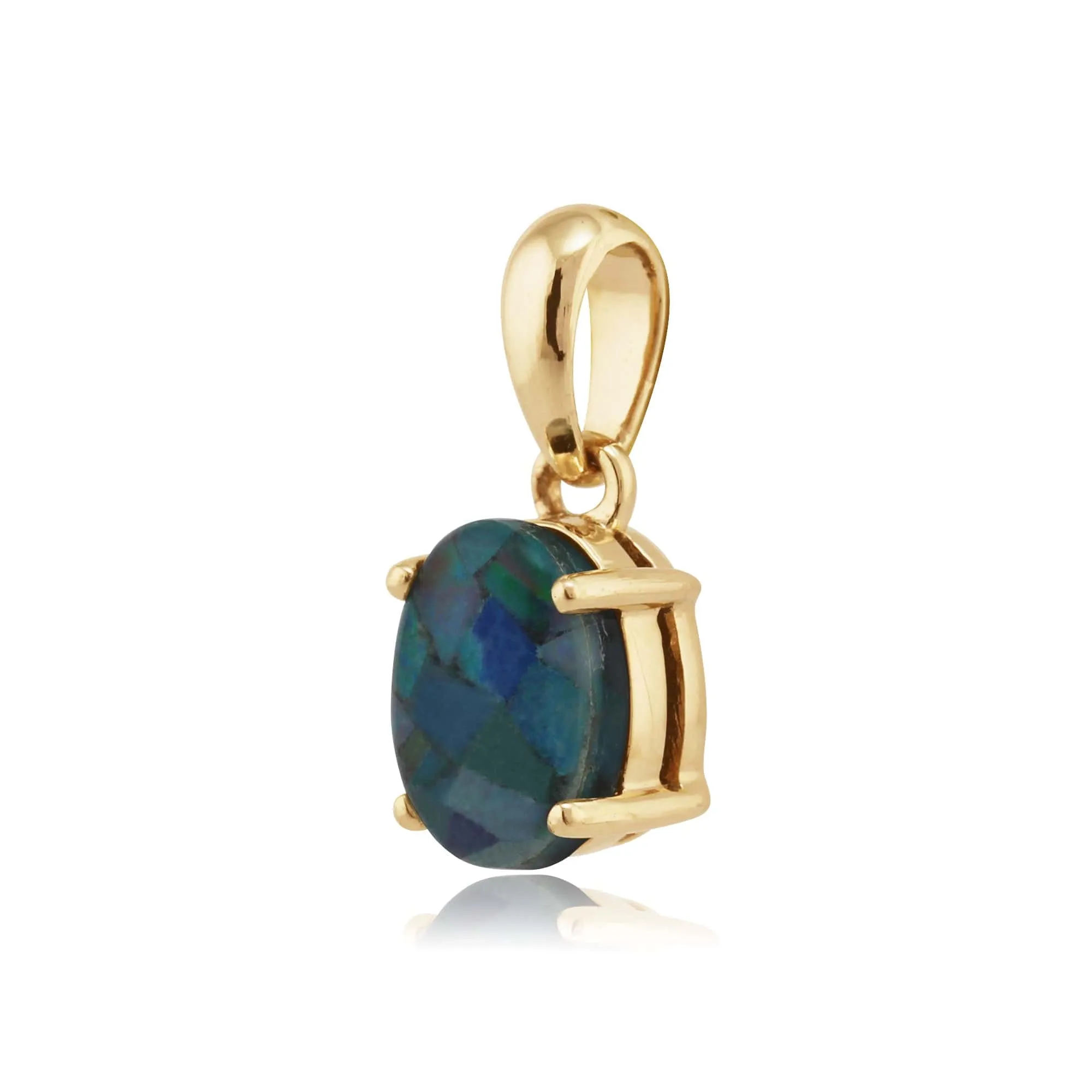 Classic Oval Triplet Opal Pendant in 9ct Yellow Gold sold by Gemondo Jewellery product image thumbnail 2