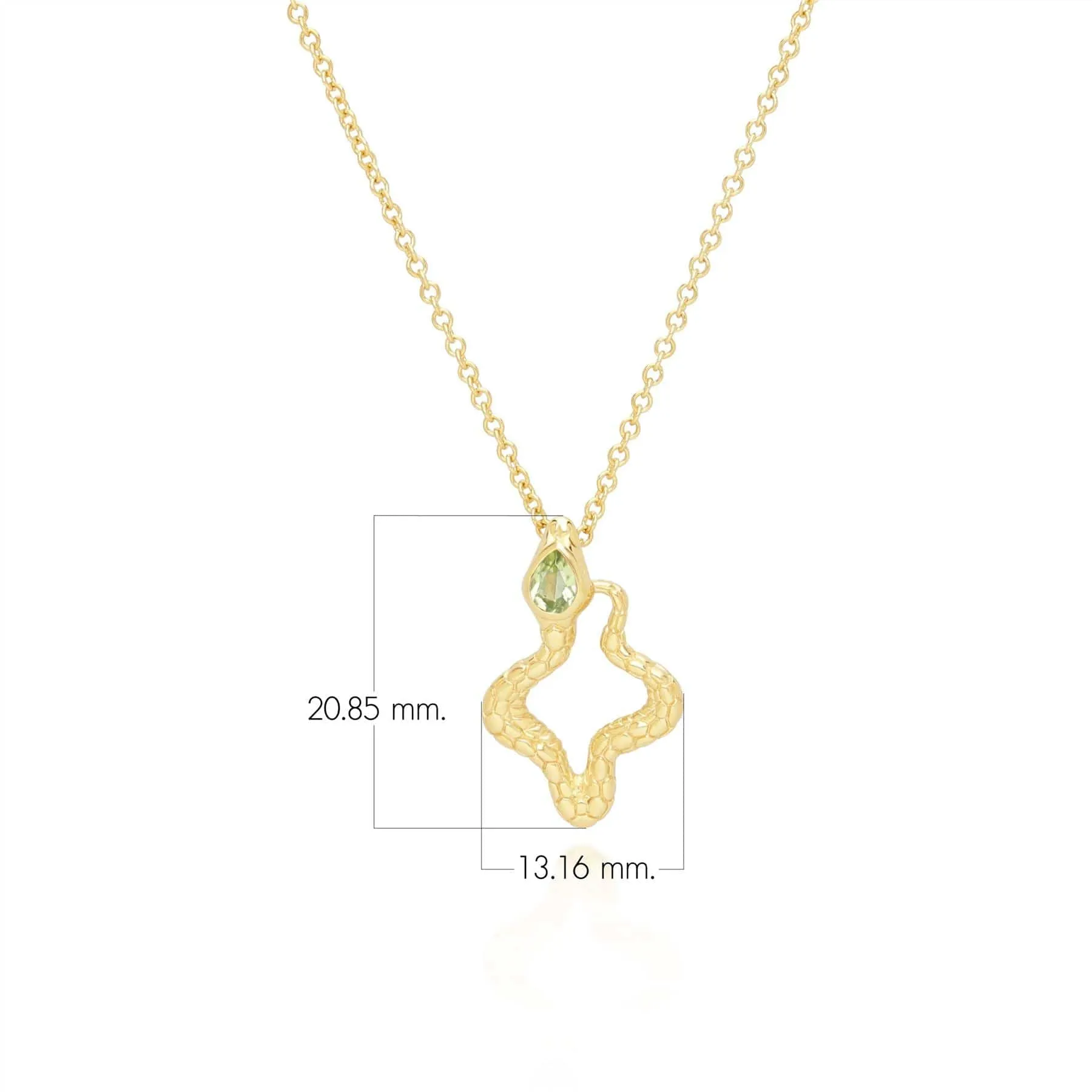 ECFEW™ Peridot Snake Pendant Necklace in Gold Plated Sterling Silver sold by Gemondo Jewellery product image thumbnail 3