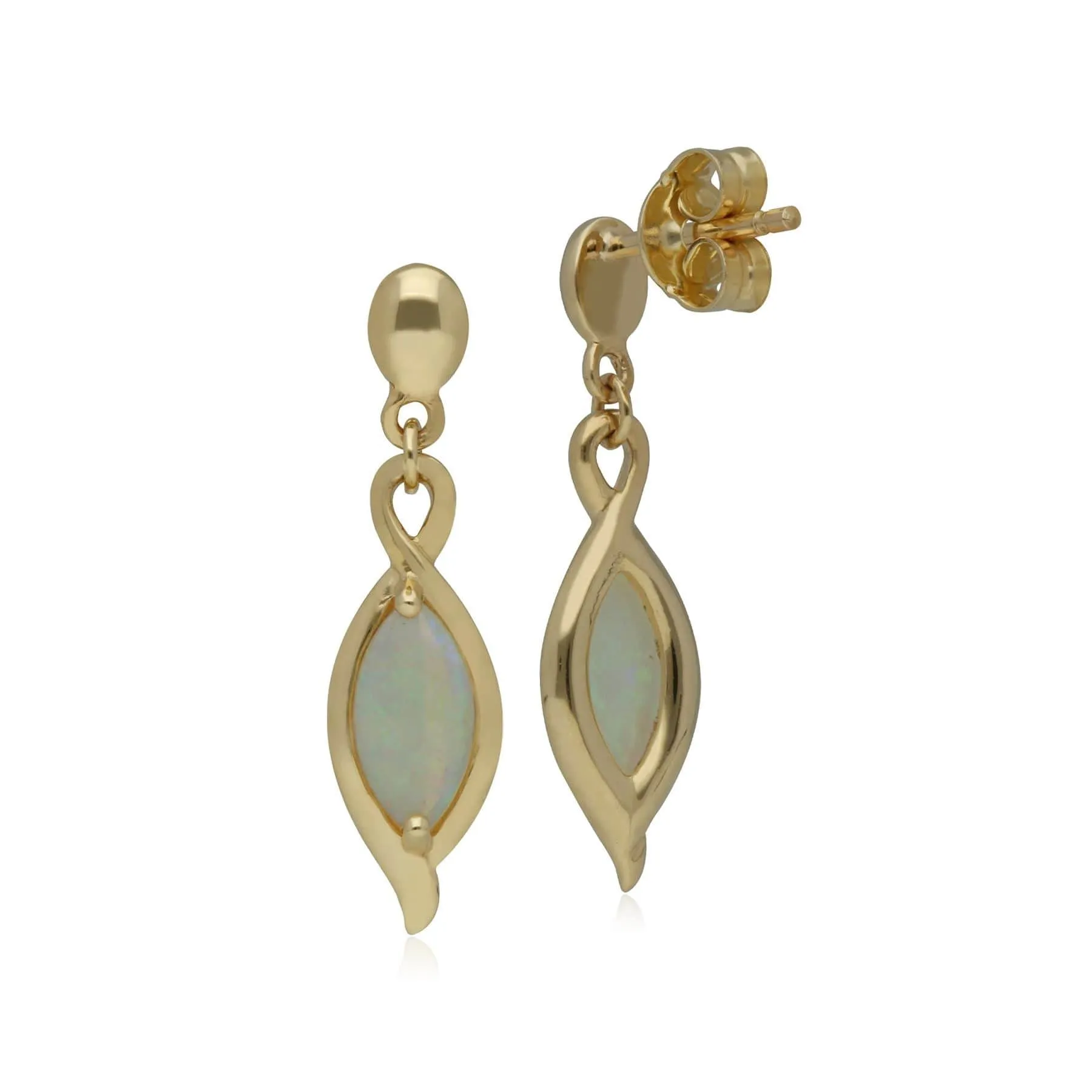 Classic Marquise Opal Drop Earrings in 9ct Yellow Gold sold by Gemondo Jewellery product image thumbnail 2