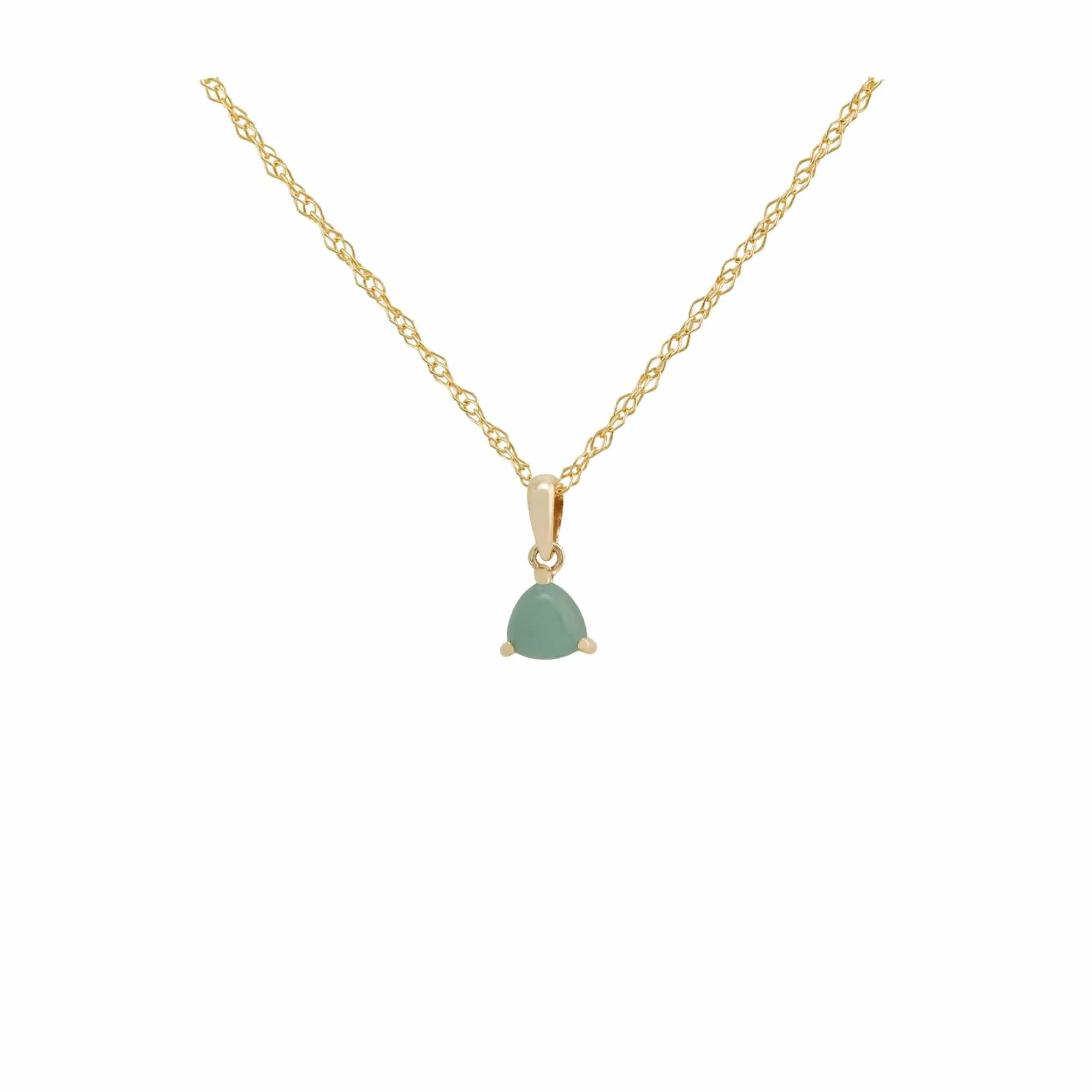 Classic Trillion Green Jade Triangle Pendant in 9ct Gold sold by Gemondo Jewellery