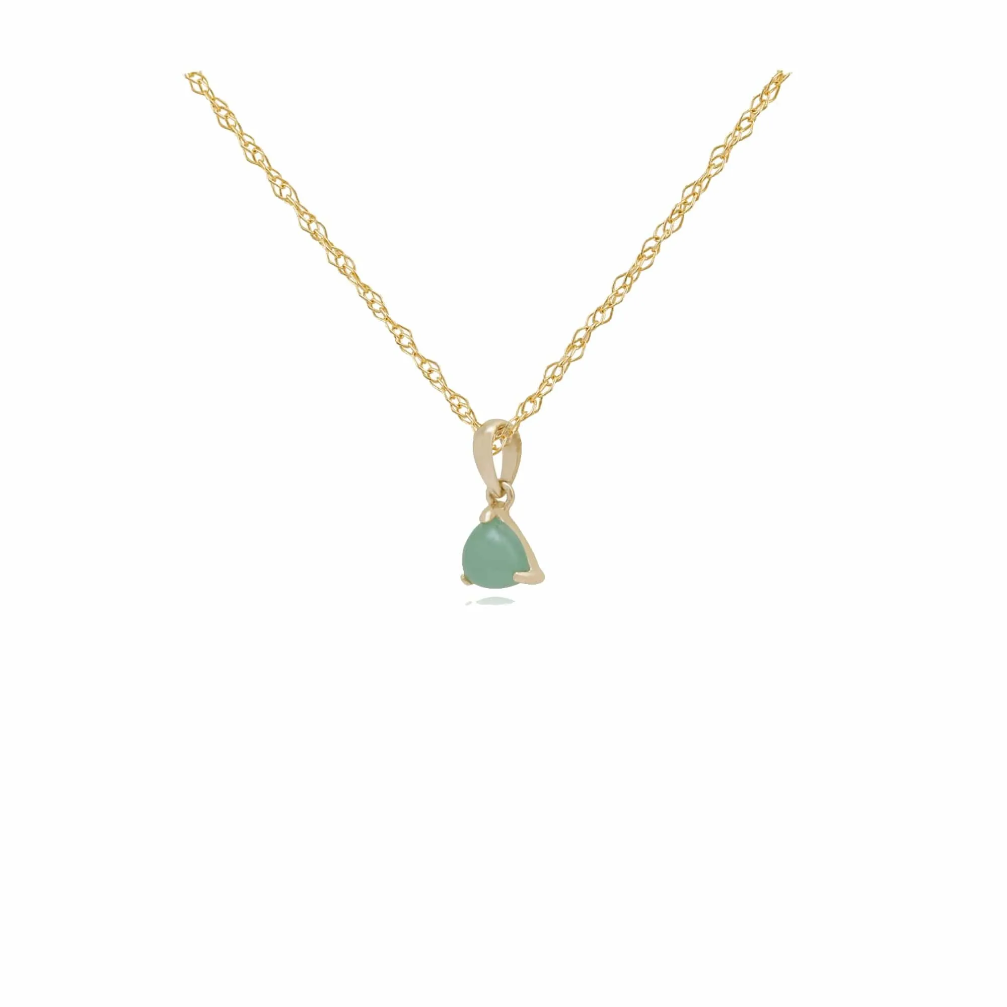 Classic Trillion Green Jade Triangle Pendant in 9ct Gold sold by Gemondo Jewellery product image thumbnail 2