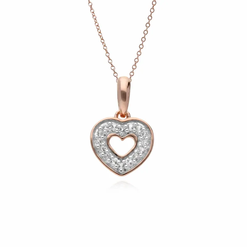 Gemondo Rose Gold Plated Sterling Silver Topaz Heart Pendant sold by Gemondo Jewellery