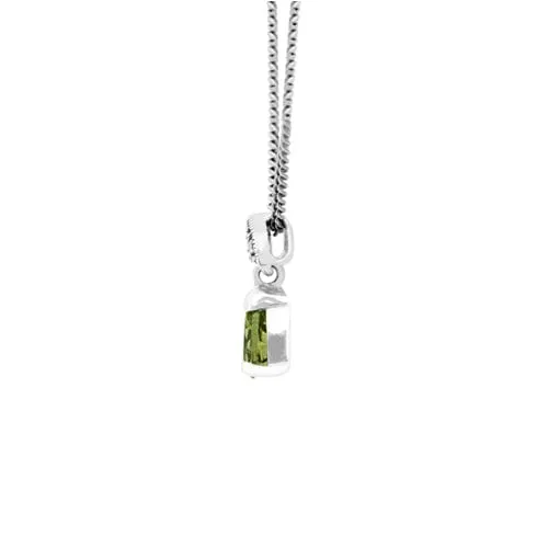 Art Nouveau Style Pear Peridot & Marcasite Pendant in 925 Sterling Silver sold by Gemondo Jewellery product image thumbnail 2
