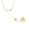 Modern Pearl & Blue Topaz Necklace & Earring Set in 9ct Yellow Gold sold by Gemondo Jewellery