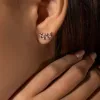 O Leaf Diamond Pave Stud Earrings in 9ct Yellow Gold sold by Gemondo Jewellery