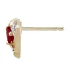 Classic Heart Garnet & Diamond Stud Earrings in 9ct Yellow Gold sold by Gemondo Jewellery