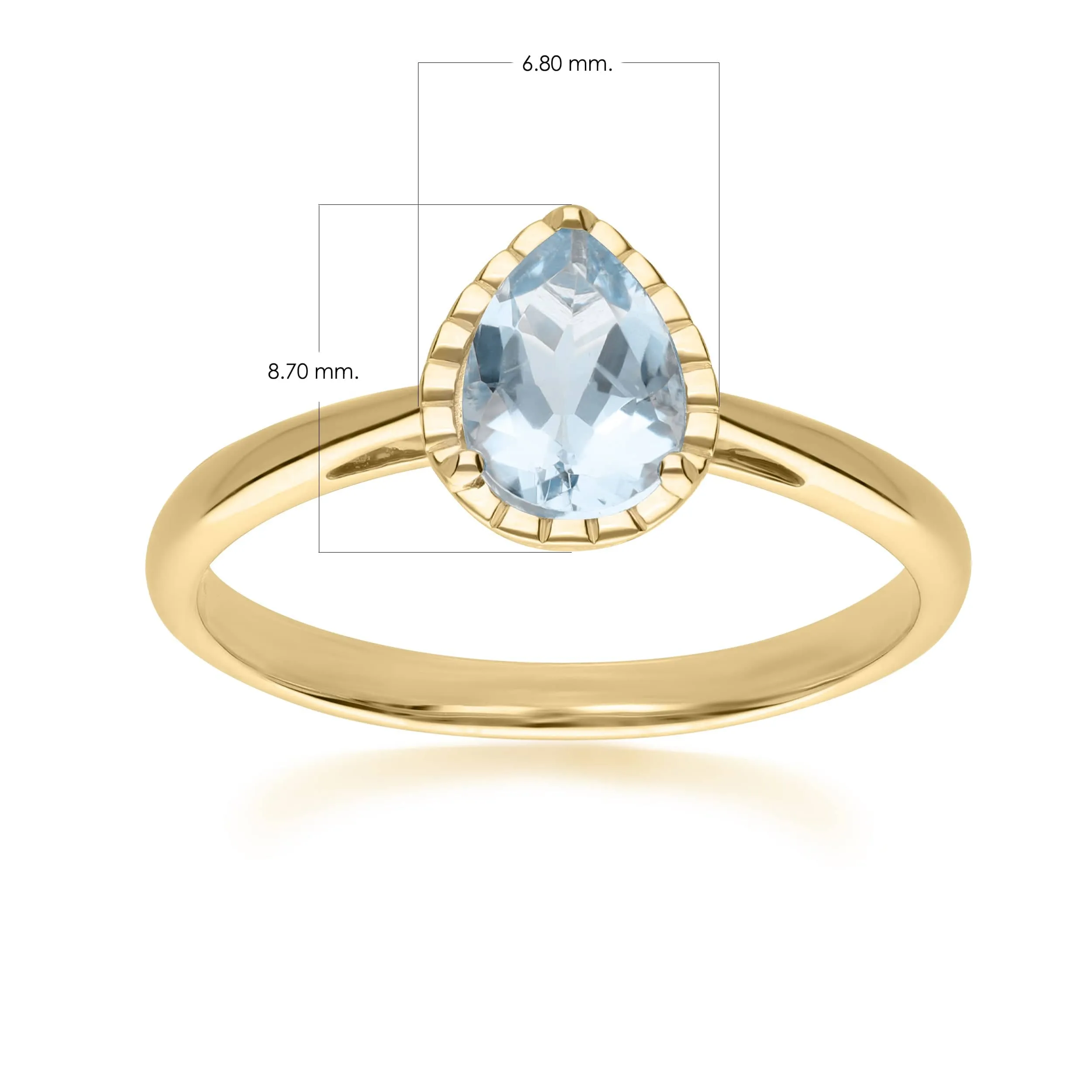 Classic Pear Aquamarine Ring in 9ct Yellow Gold sold by Gemondo Jewellery product image thumbnail 4