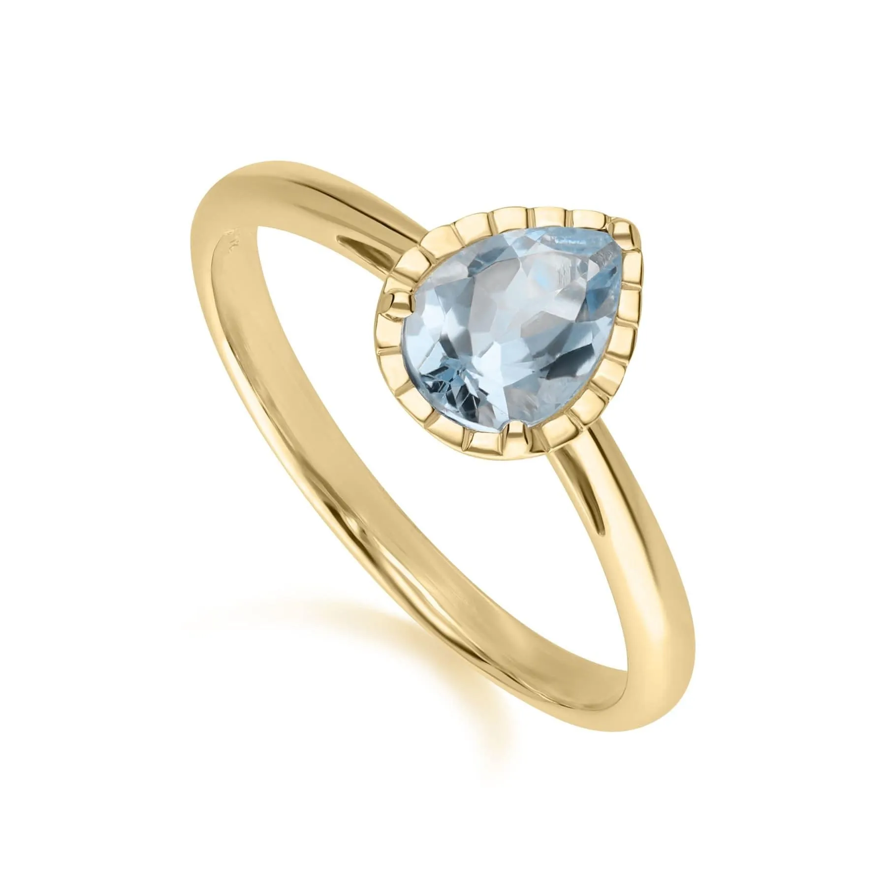 Classic Pear Aquamarine Ring in 9ct Yellow Gold sold by Gemondo Jewellery product image thumbnail 3