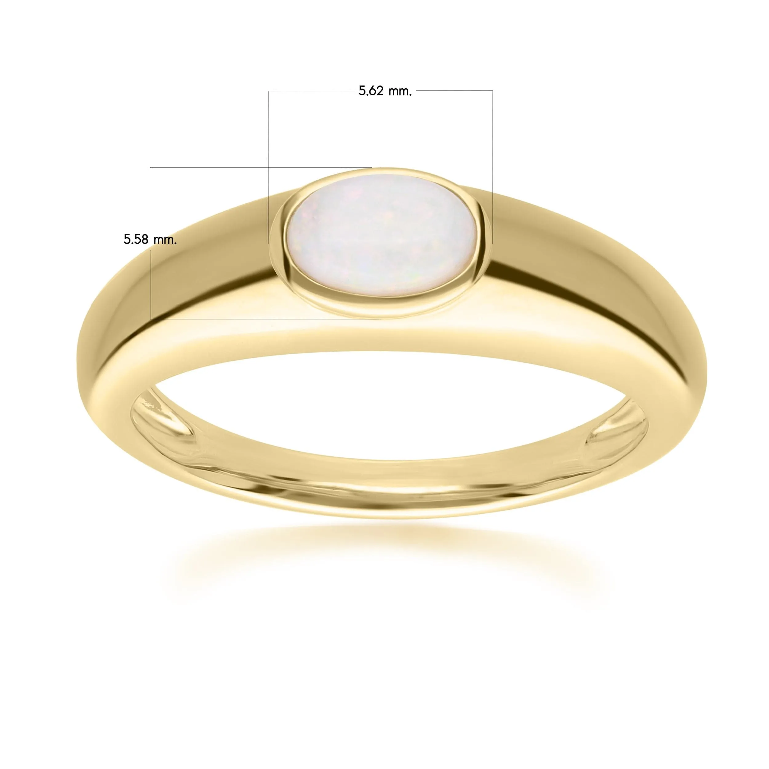 Modern Classic Oval Opal Ring in 18ct Gold Plated Silver sold by Gemondo Jewellery product image thumbnail 4