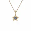 Classic Single Stone Round Tanzanite Star Pendant in 9ct Yellow Gold sold by Gemondo Jewellery