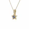 Classic Single Stone Round Tanzanite Star Pendant in 9ct Yellow Gold sold by Gemondo Jewellery
