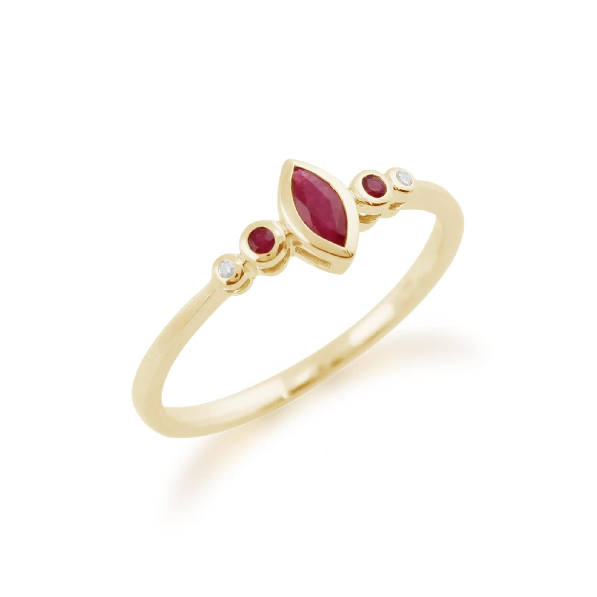Gemondo 9ct Yellow Gold 0.18ct Ruby & 1pt Diamond Ring sold by Gemondo Jewellery product image thumbnail 2