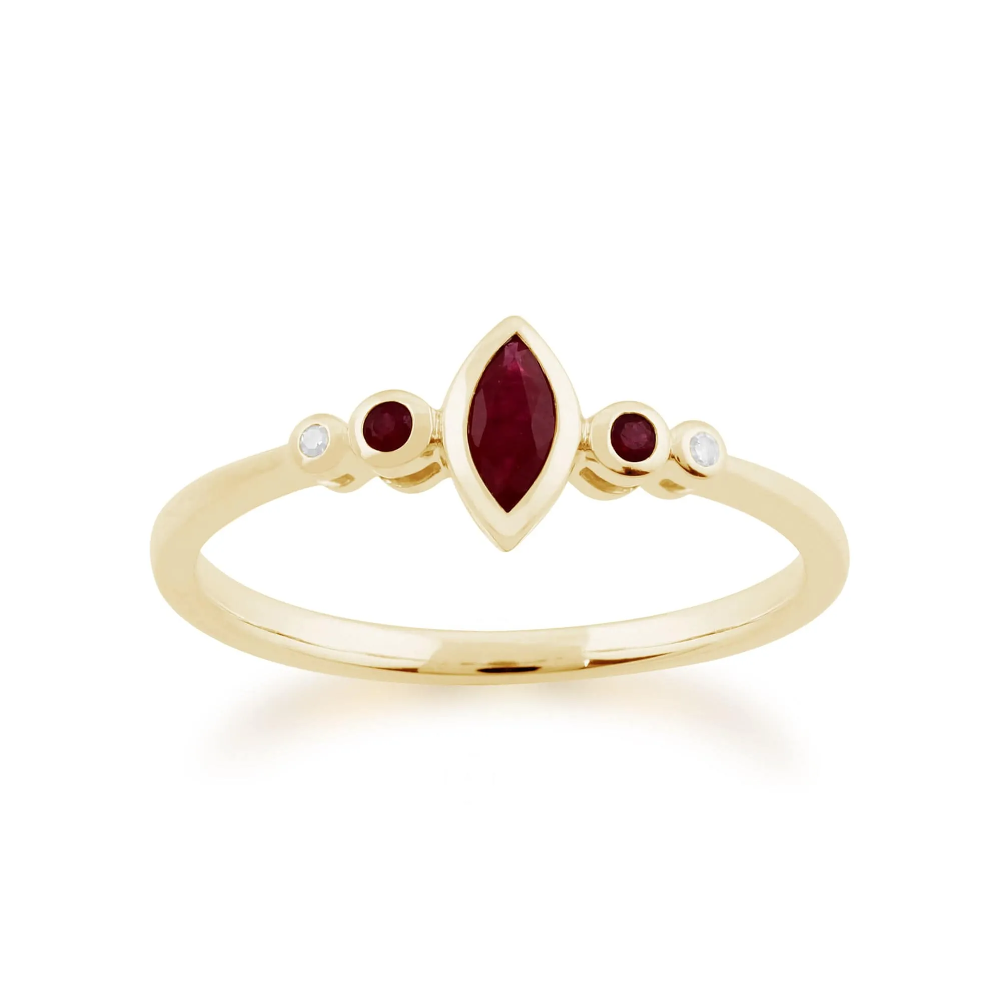 Gemondo 9ct Yellow Gold 0.18ct Ruby & 1pt Diamond Ring sold by Gemondo Jewellery