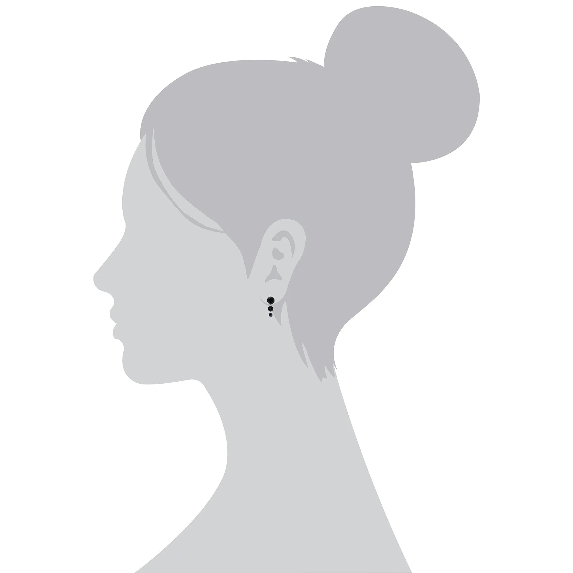 Classic Round Sapphire Gradient Drop Stud Earrings in 925 Sterling Silver sold by Gemondo Jewellery product image thumbnail 3