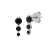 Classic Round Sapphire Gradient Drop Stud Earrings in 925 Sterling Silver sold by Gemondo Jewellery