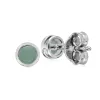 Classic Round Jade Bezel Stud Earrings in 925 Sterling Silver sold by Gemondo Jewellery