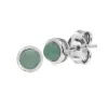 Classic Round Jade Bezel Stud Earrings in 925 Sterling Silver sold by Gemondo Jewellery