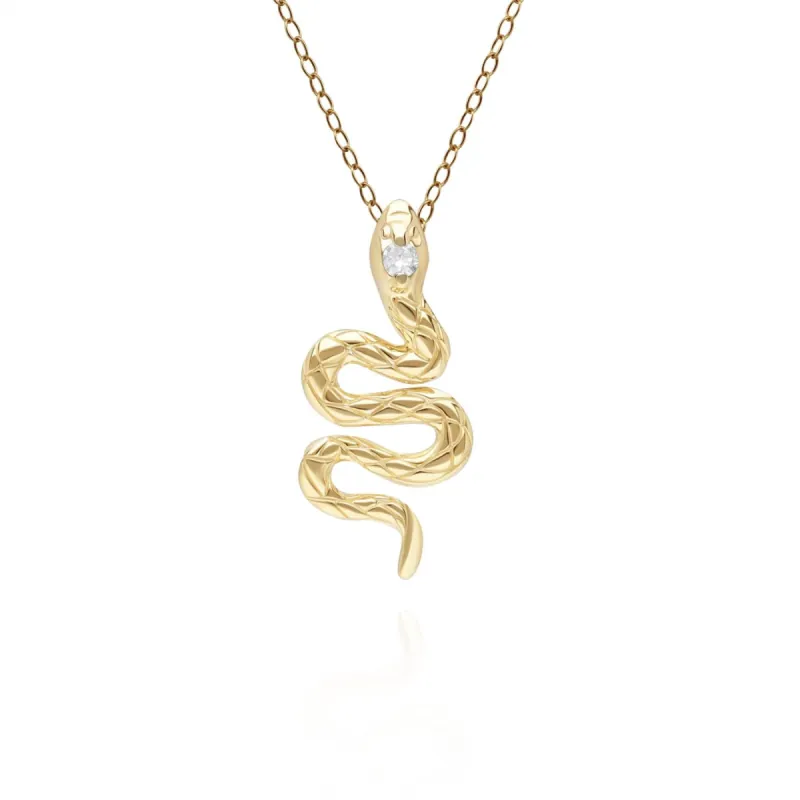 ECFEW™ Diamond Snake Wrap Pendant in 9ct Yellow Gold sold by Gemondo Jewellery