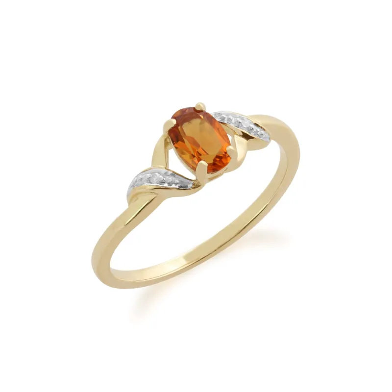 Gemondo 9ct Yellow Gold 0.40ct Citrine & Diamond Ring sold by Gemondo Jewellery