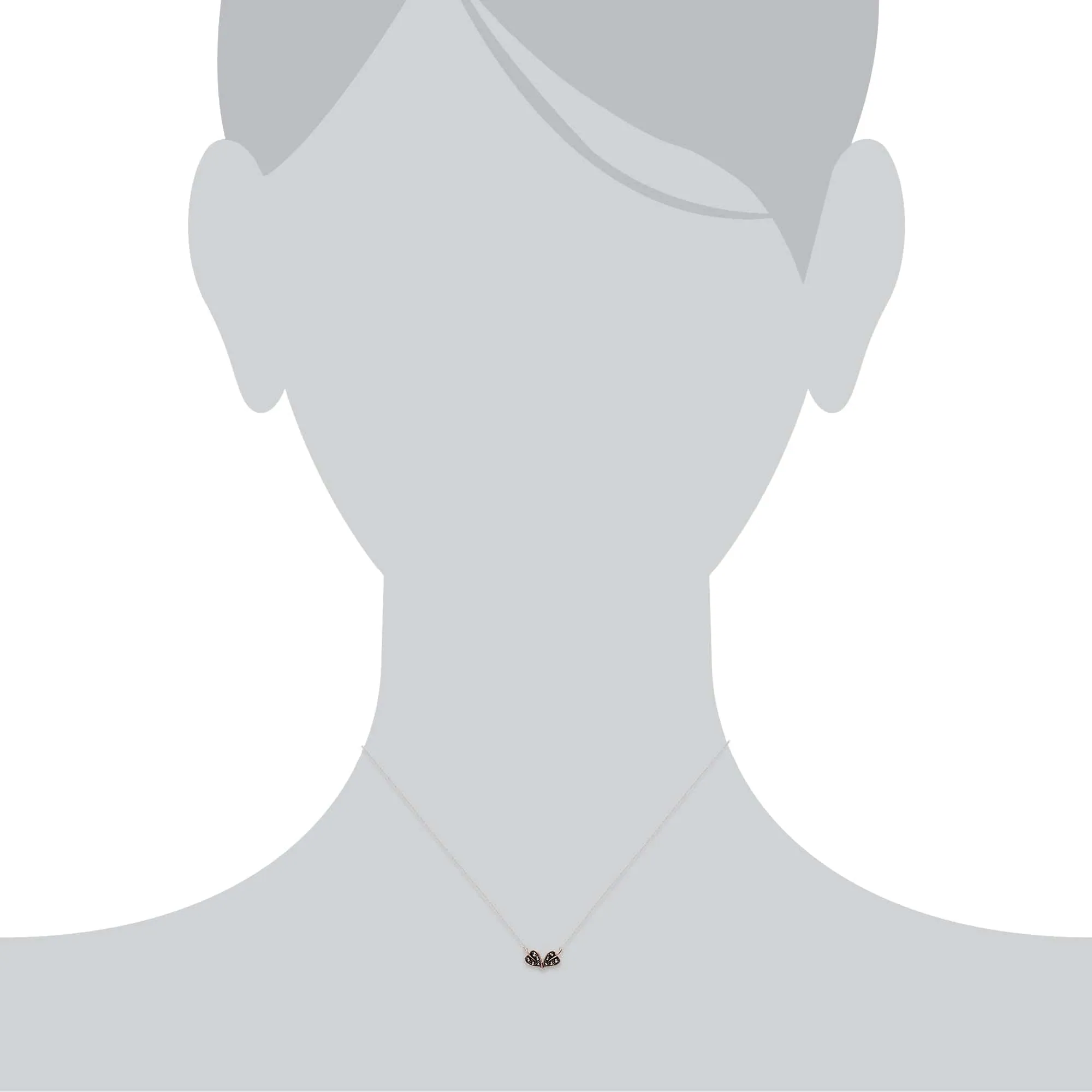 Rose Gold Plated Round Marcasite Double Leaf Necklace in 925 Sterling Silver sold by Gemondo Jewellery product image thumbnail 3