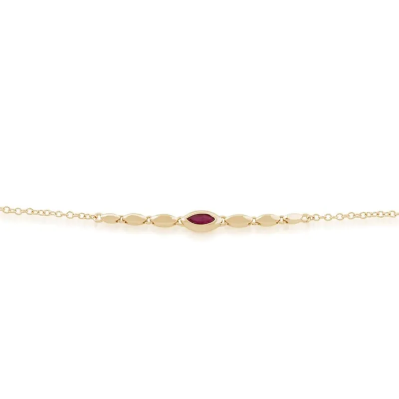 Gemondo 9ct Yellow Gold 0.15ct Ruby 19cm Bracelet sold by Gemondo Jewellery