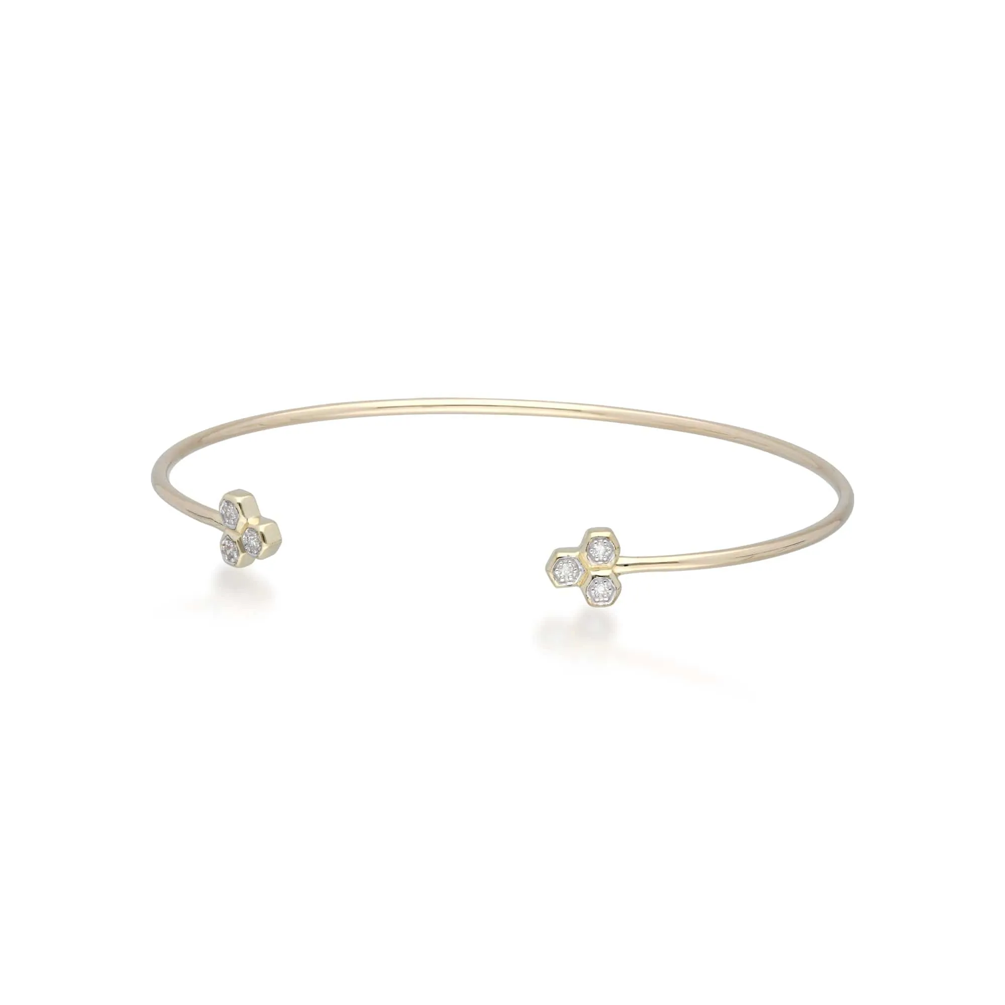 Diamond Trilogy Geometric Bangle in 9ct Yellow Gold sold by Gemondo Jewellery product image thumbnail 3