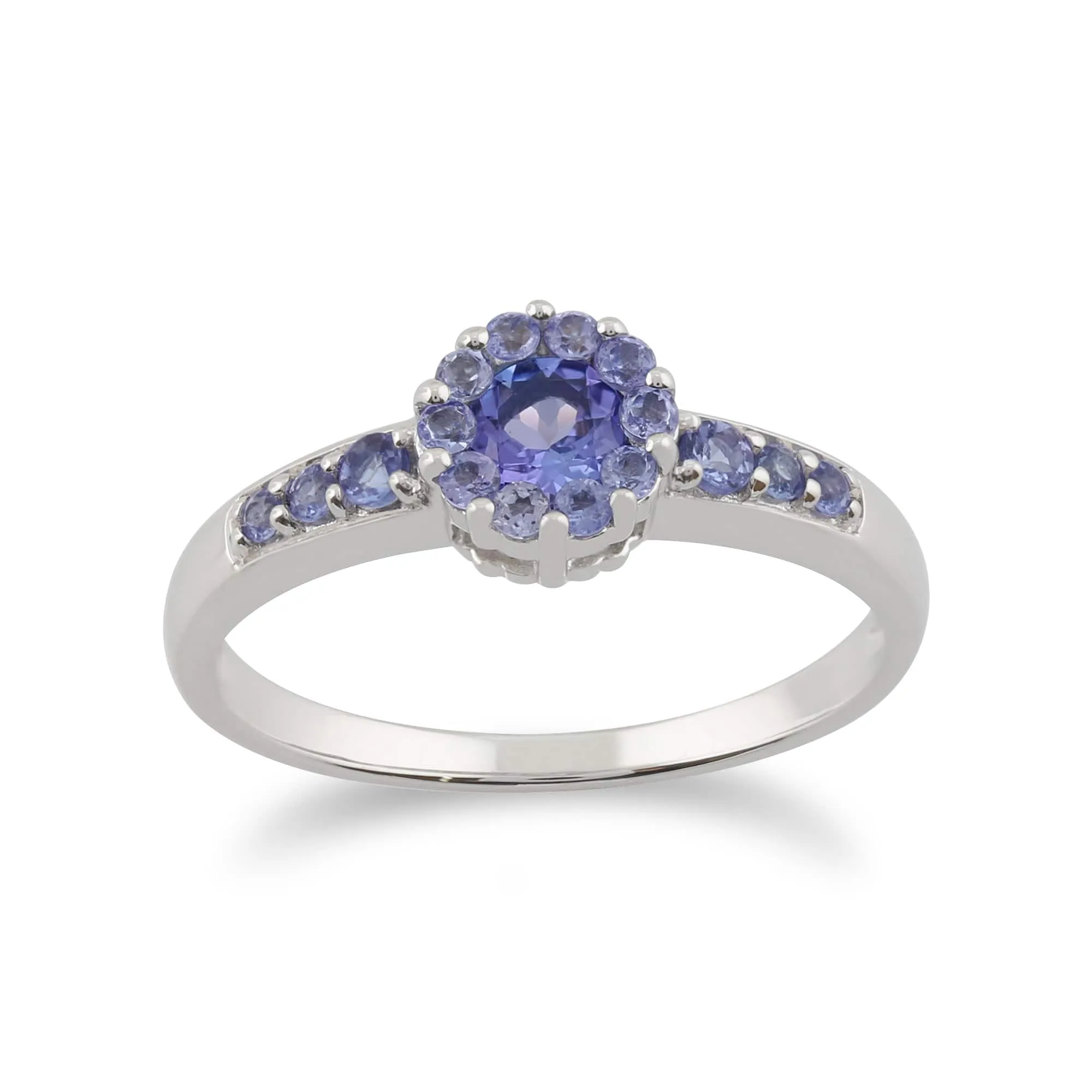 Gemondo 9ct White Gold 0.57ct Tanzanite Halo Ring sold by Gemondo Jewellery