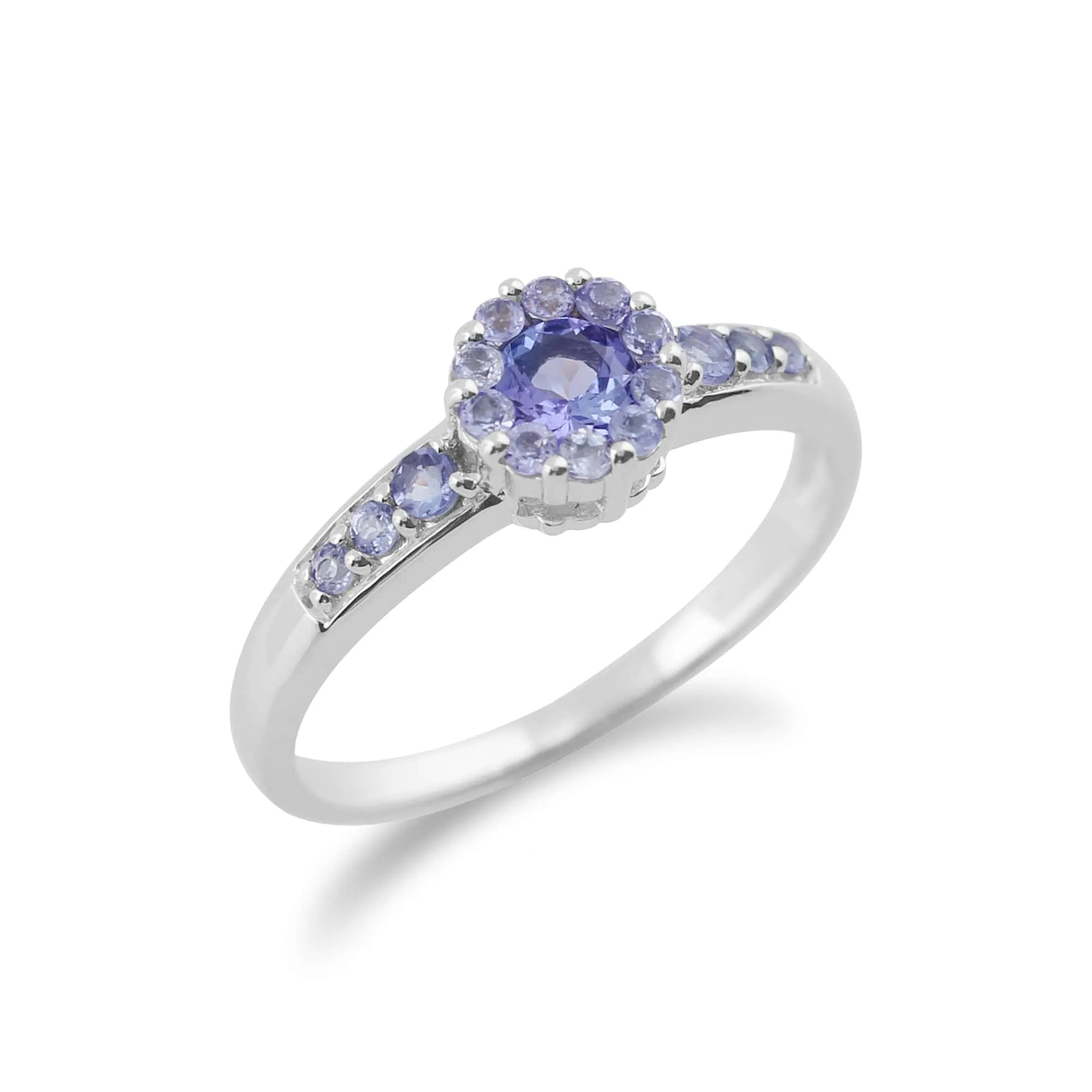 Gemondo 9ct White Gold 0.57ct Tanzanite Halo Ring sold by Gemondo Jewellery product image thumbnail 2