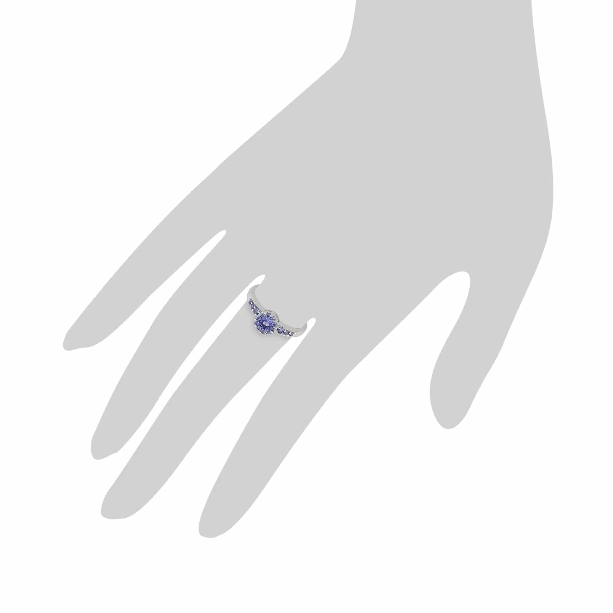 Gemondo 9ct White Gold 0.57ct Tanzanite Halo Ring sold by Gemondo Jewellery product image thumbnail 3