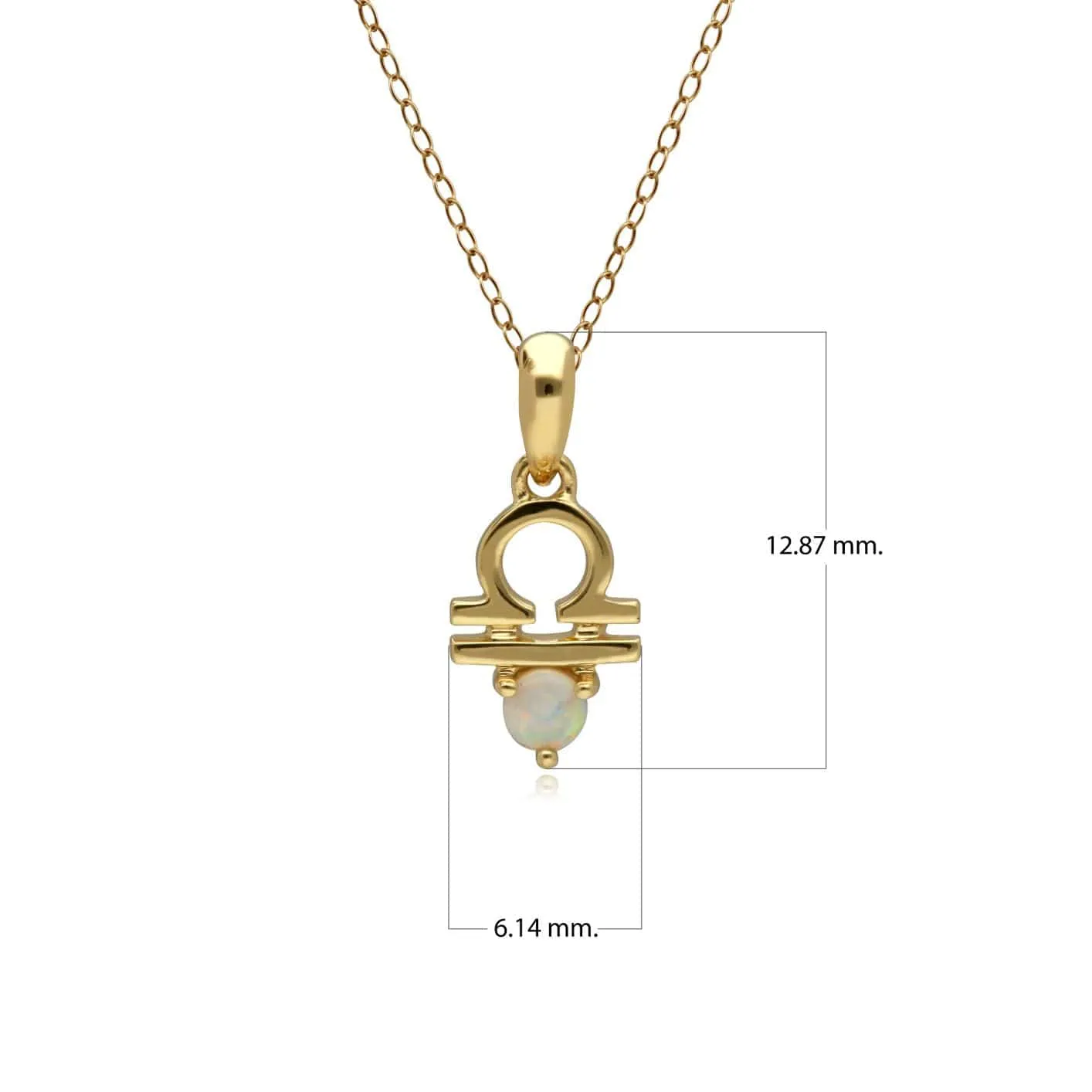 Opal Libra Zodiac Charm Necklace in 9ct Yellow Gold sold by Gemondo Jewellery product image thumbnail 3