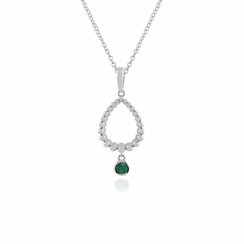 Gemondo 925 Sterling Silver 0.11ct Emerald Pendant on 45cm Chain sold by Gemondo Jewellery