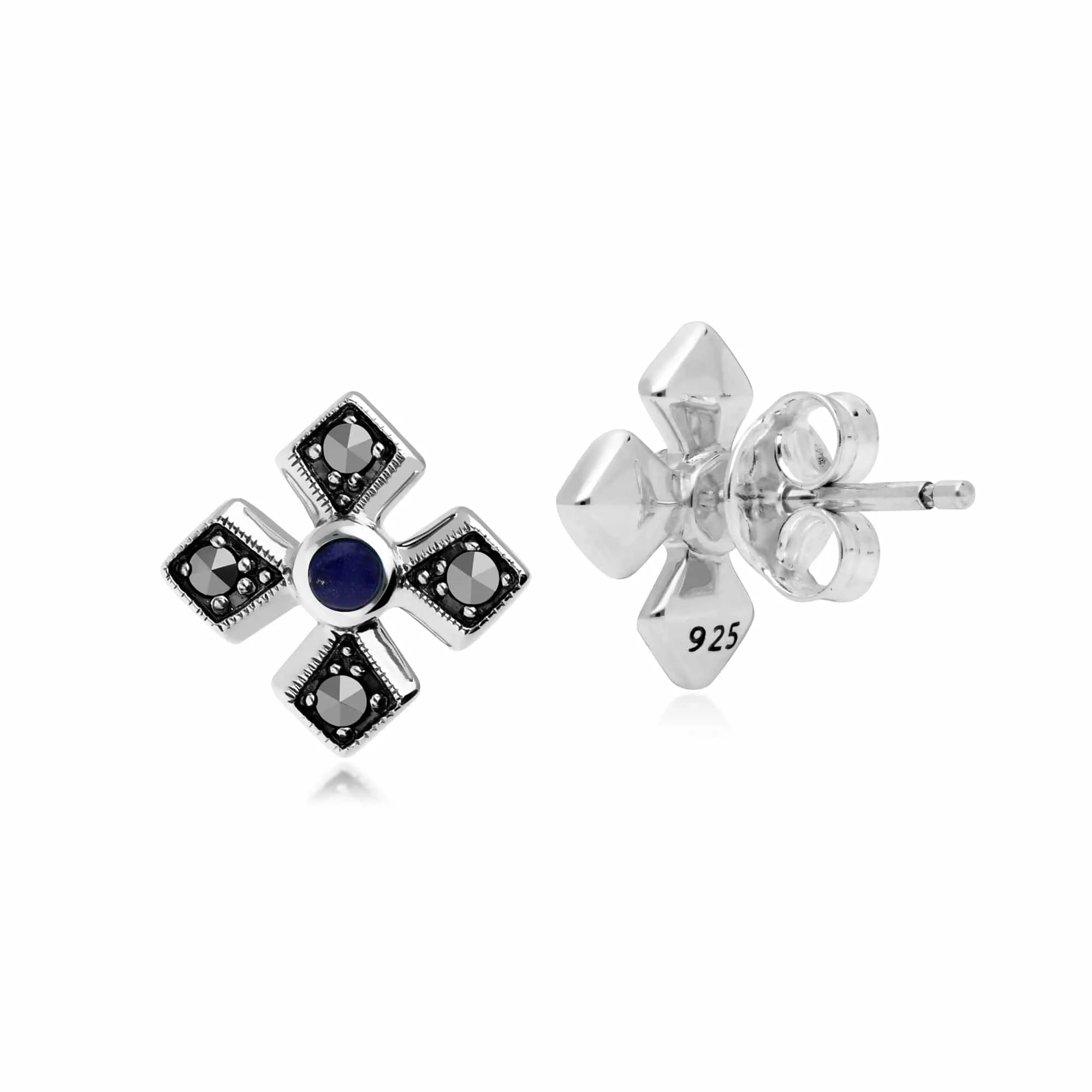 Gemondo Sterling Silver Marcasite & Lapis Lazuli Earring sold by Gemondo Jewellery product image thumbnail 2