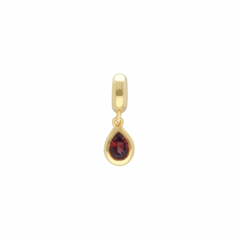 Achievement 'Touch of Love' Gold Plated Garnet Charm sold by Gemondo Jewellery