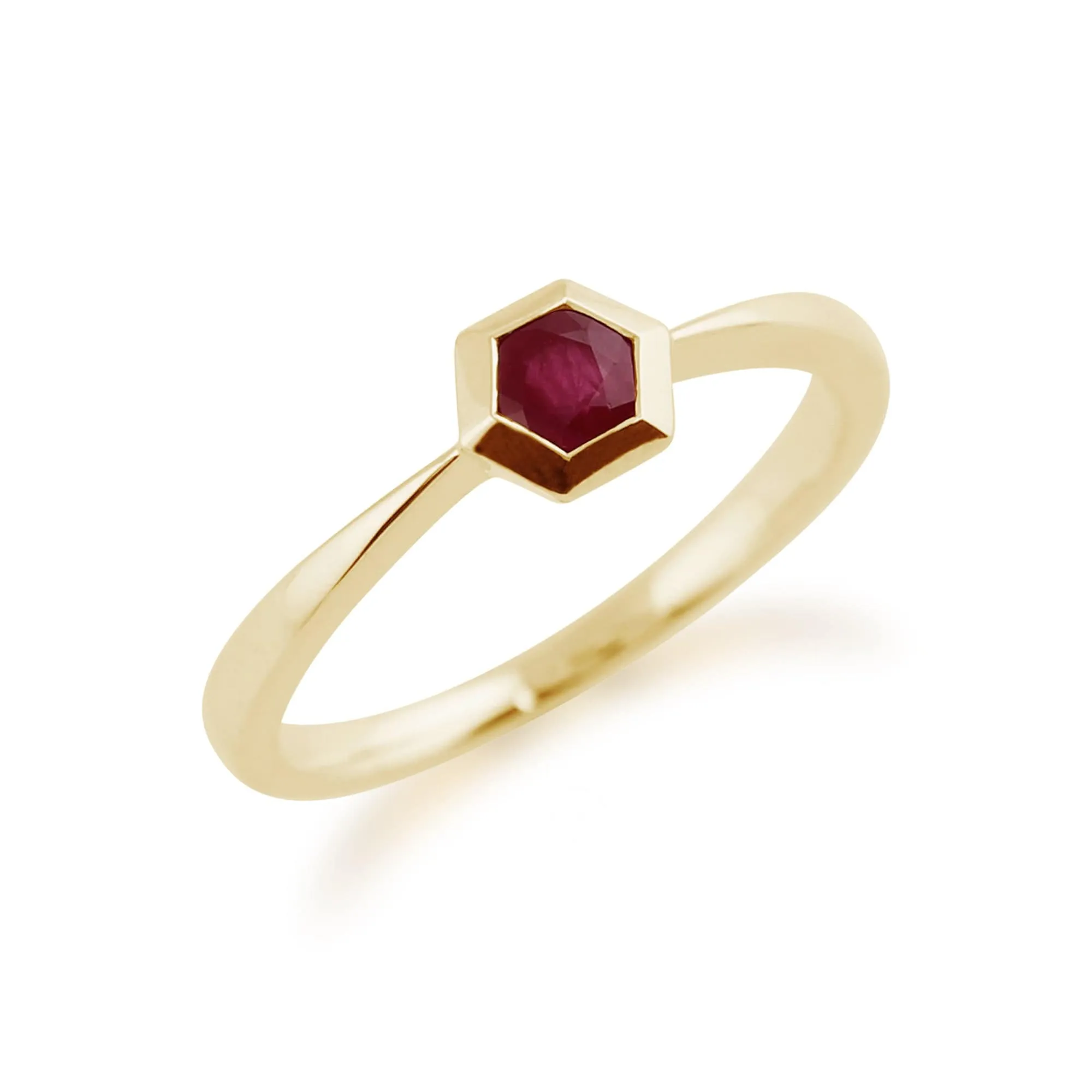 Gemondo 9ct Yellow Gold 0.27ct Ruby Hexagon Ring sold by Gemondo Jewellery product image thumbnail 2