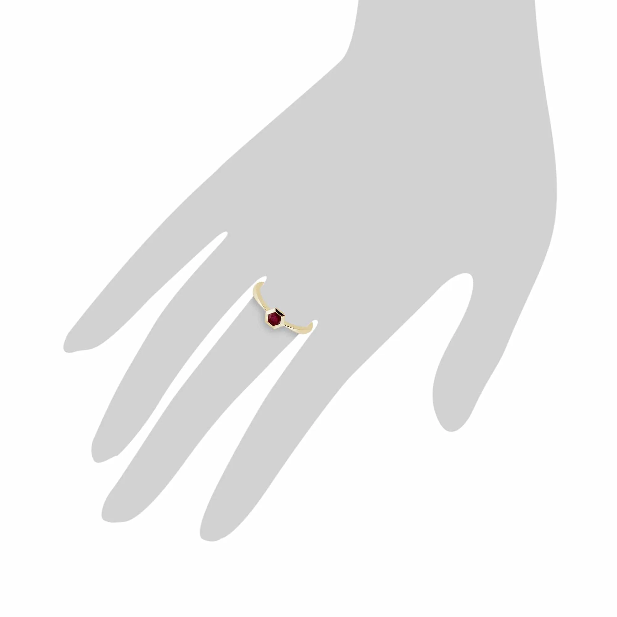 Gemondo 9ct Yellow Gold 0.27ct Ruby Hexagon Ring sold by Gemondo Jewellery product image thumbnail 3