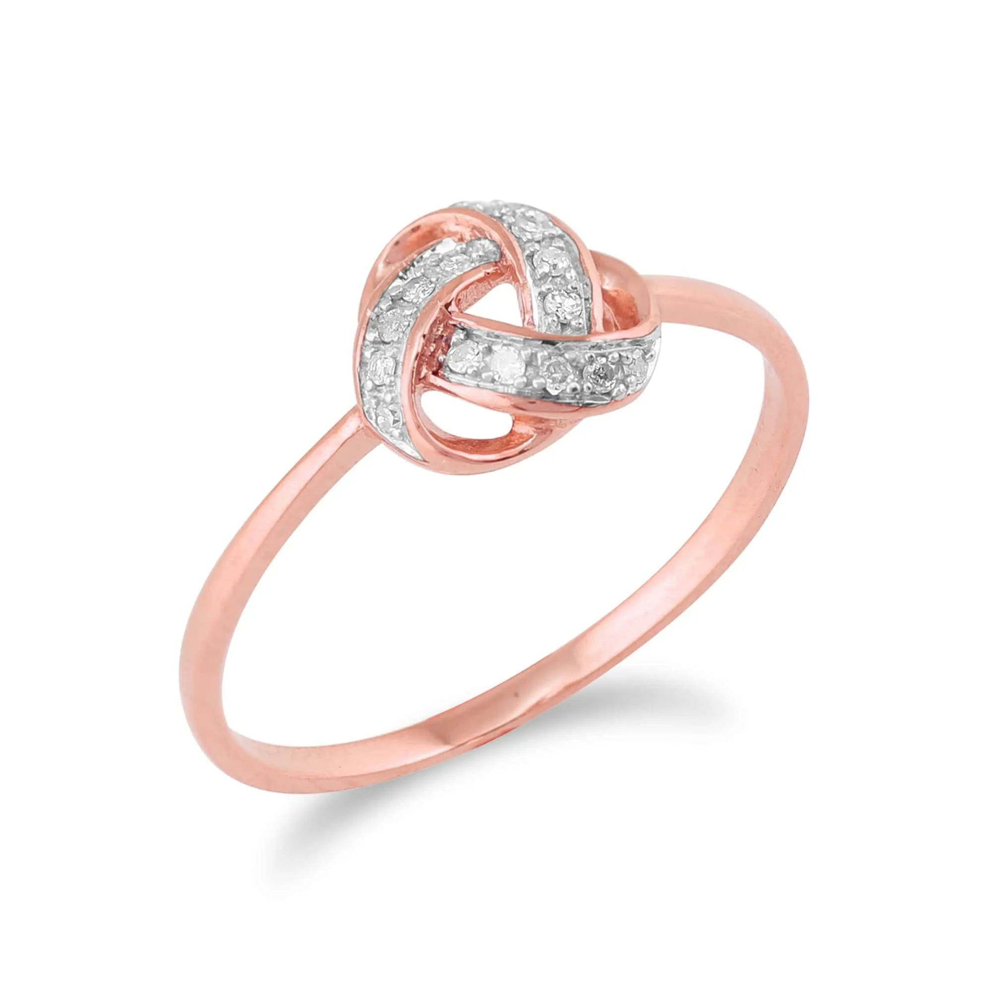 Classic Diamond Love Knot Ring in 9ct Rose Gold sold by Gemondo Jewellery product image thumbnail 2