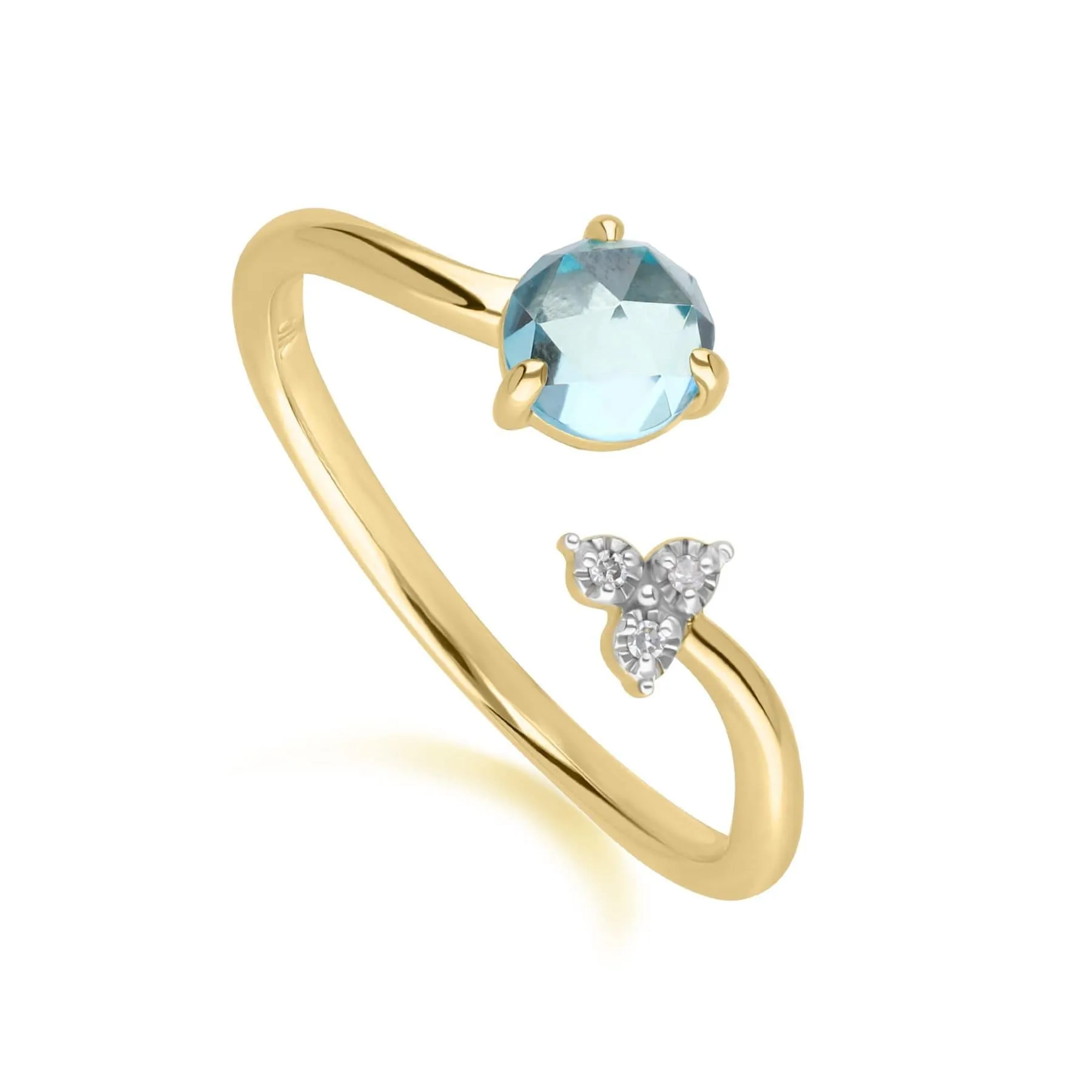 Classic Light Swiss Blue Topaz Open Ring in 9ct Yellow Gold sold by Gemondo Jewellery product image thumbnail 3