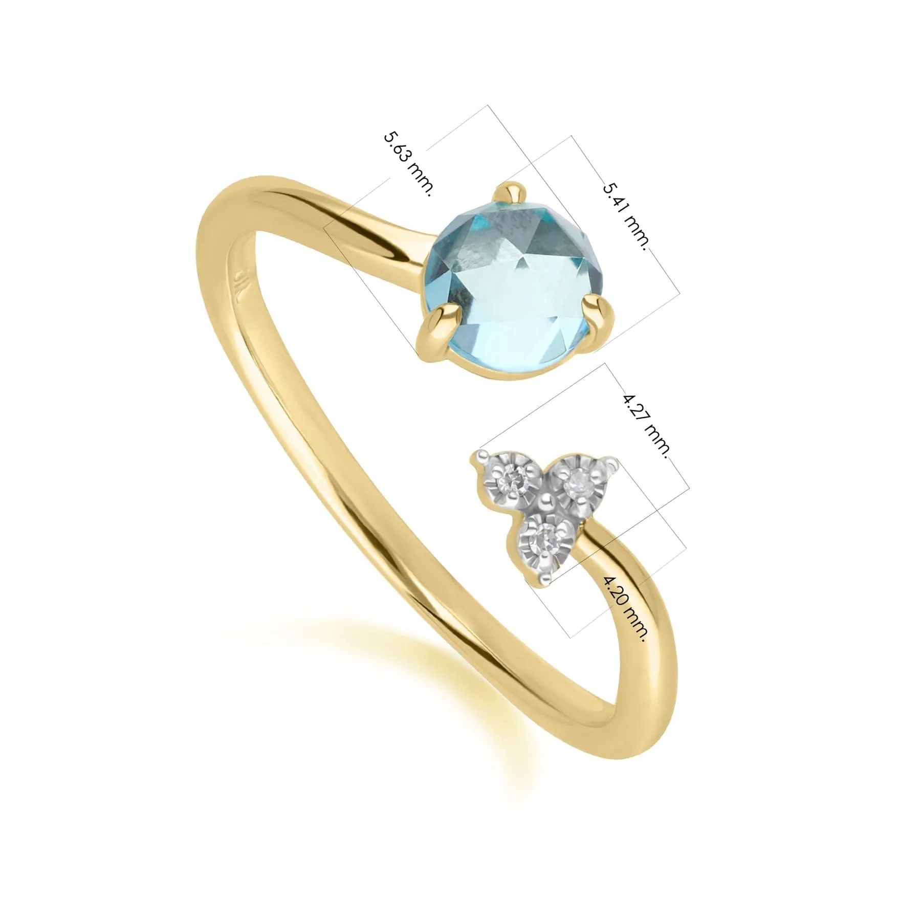 Classic Light Swiss Blue Topaz Open Ring in 9ct Yellow Gold sold by Gemondo Jewellery product image thumbnail 4