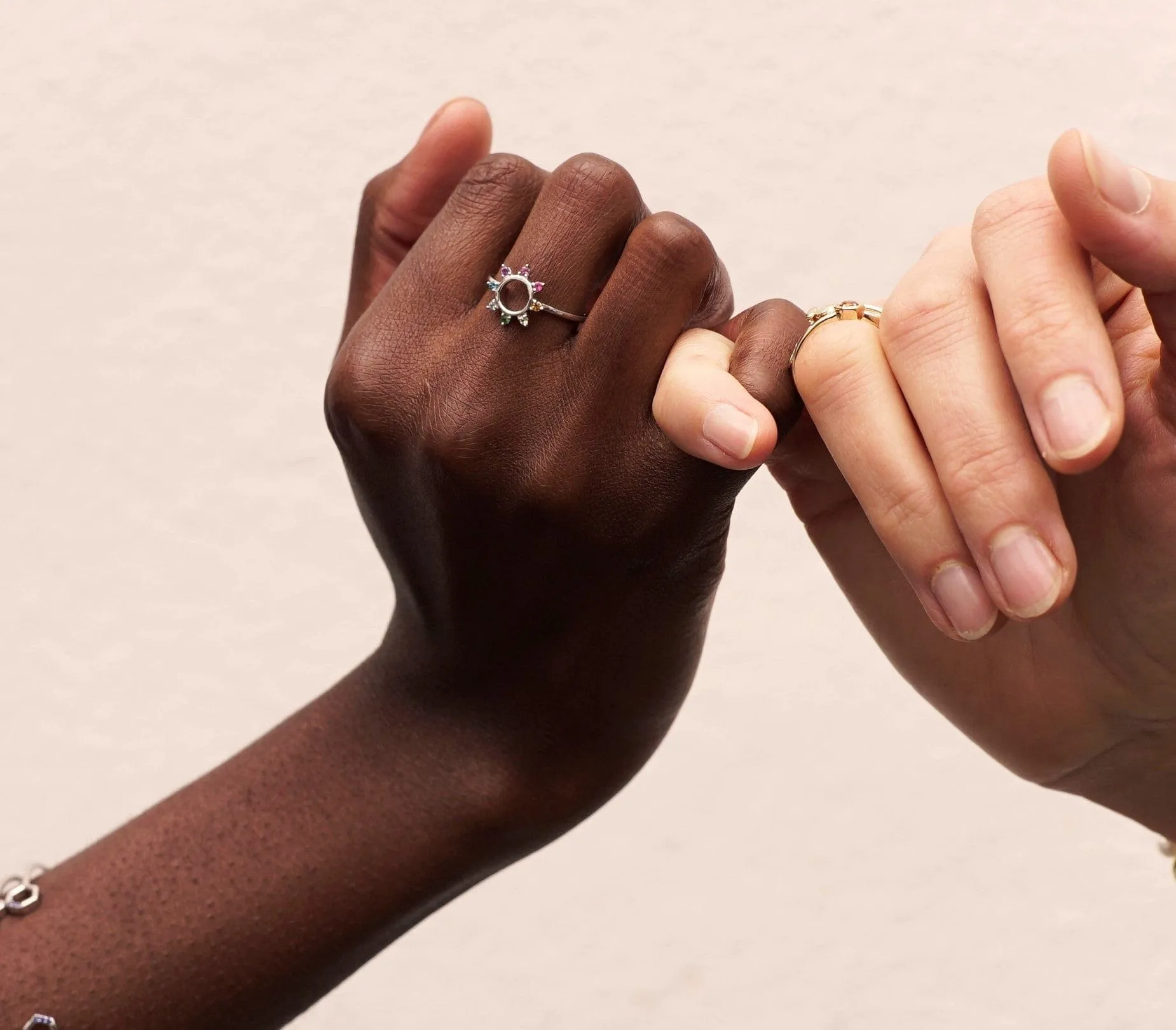 Rainbow Sunburst Ring in Gold Plated Sterling Silver sold by Gemondo Jewellery product image thumbnail 3