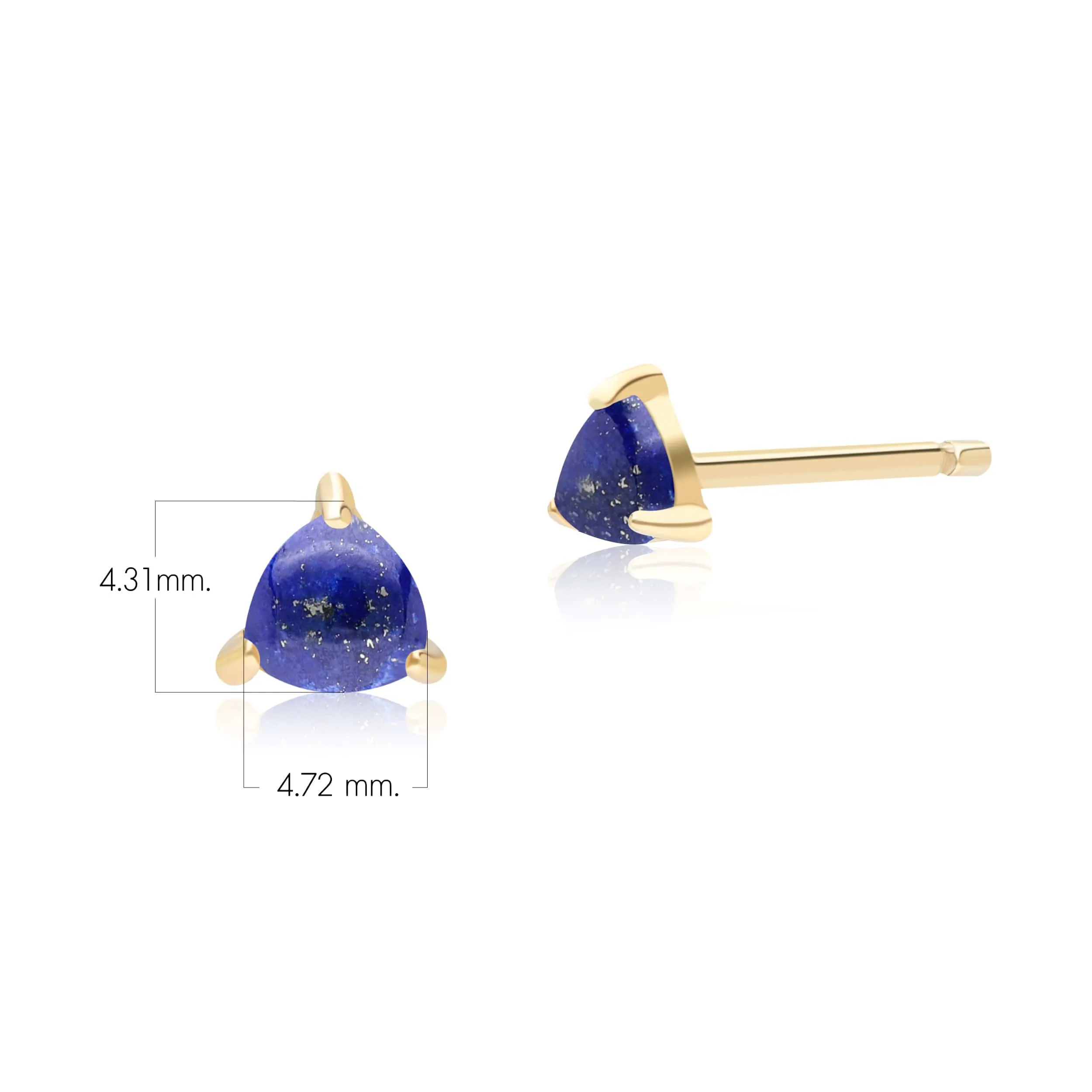 Classic Trillion Lapis Lazuli Stud Earrings in 9ct Yellow Gold sold by Gemondo Jewellery product image thumbnail 3