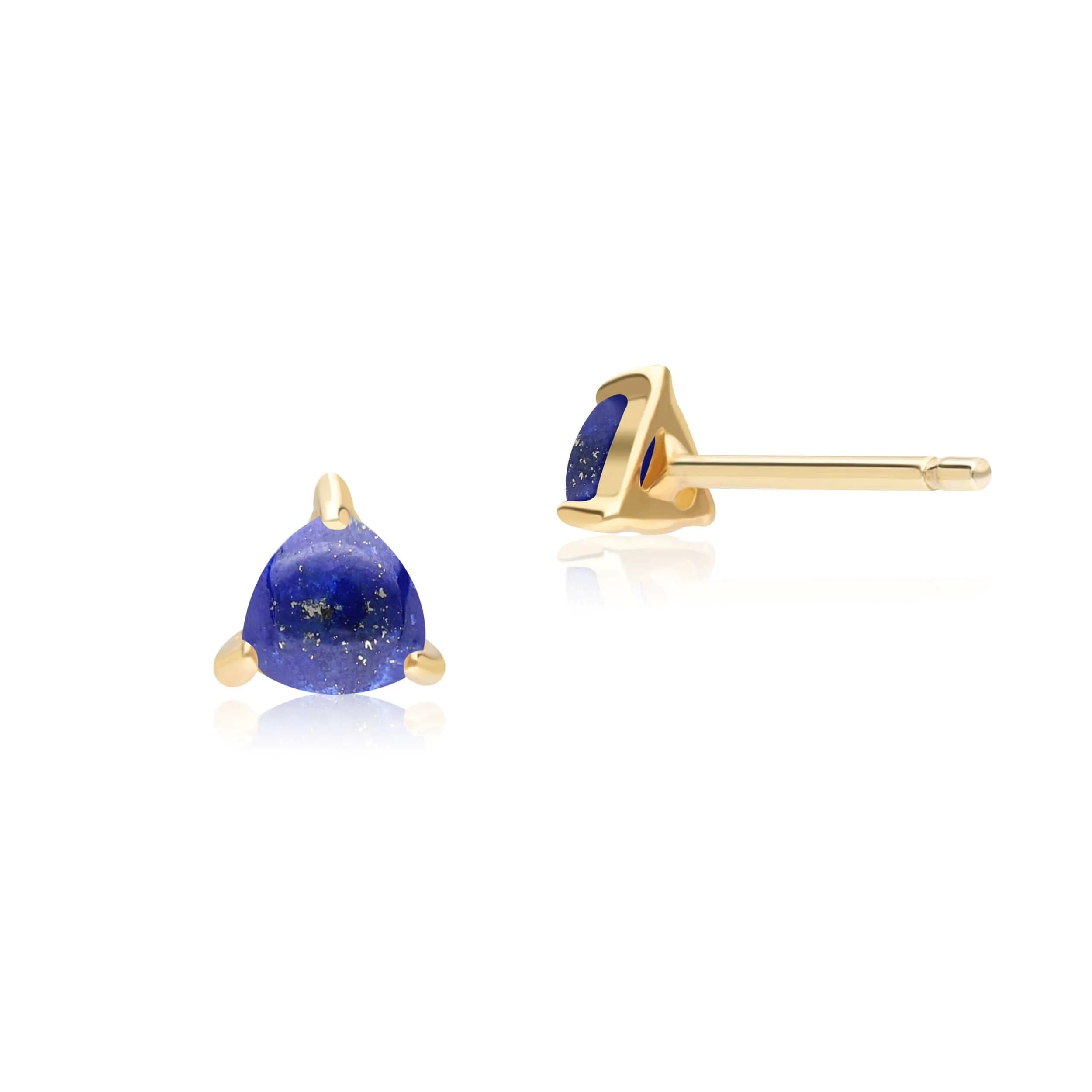 Classic Trillion Lapis Lazuli Stud Earrings in 9ct Yellow Gold sold by Gemondo Jewellery product image thumbnail 2