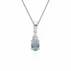Gemondo Sterling Silver Blue Topaz & White Topaz Oval Pendant on 45cm Chain sold by Gemondo Jewellery