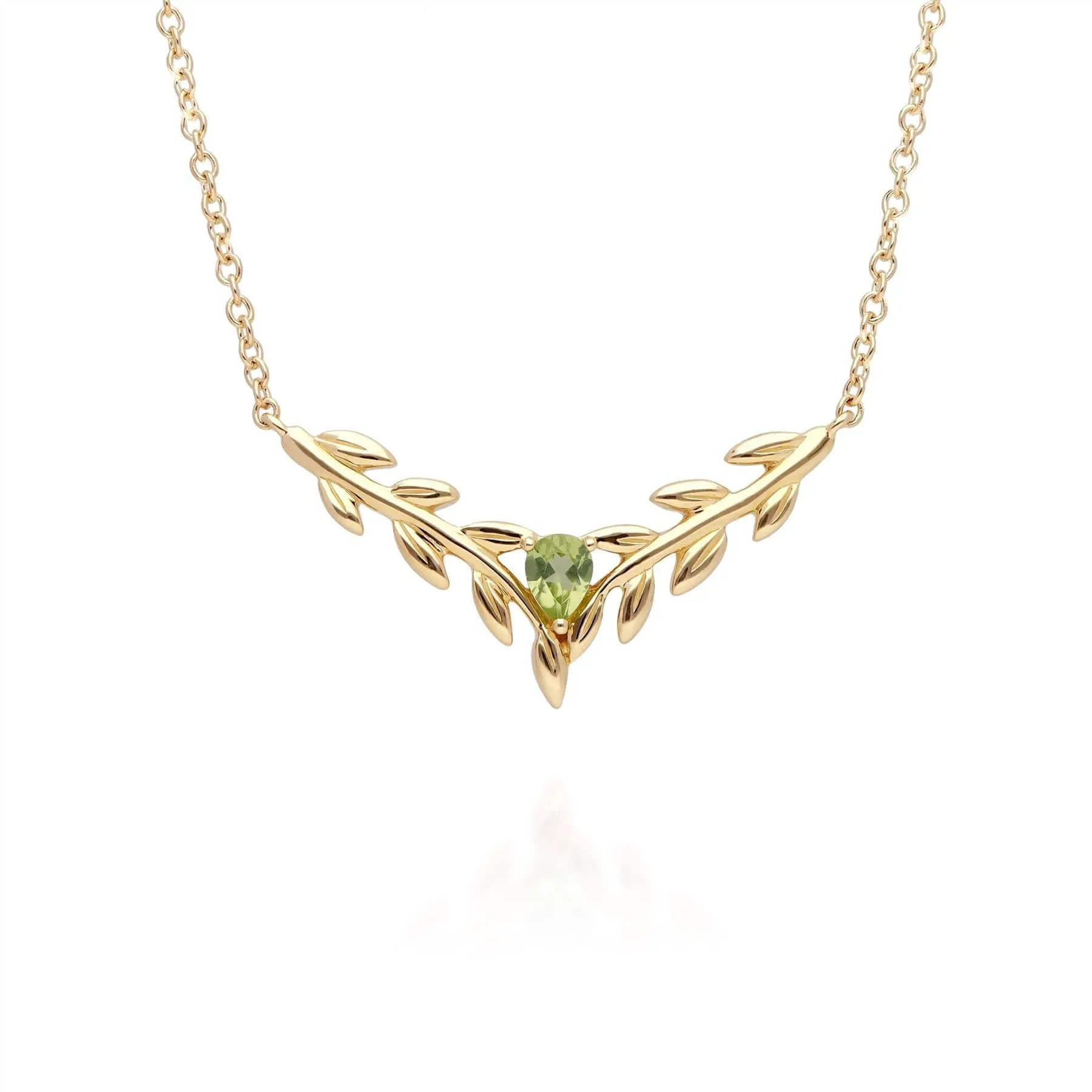 O Leaf Peridot Necklace & Ring Set in 9ct Yellow Gold sold by Gemondo Jewellery product image thumbnail 2