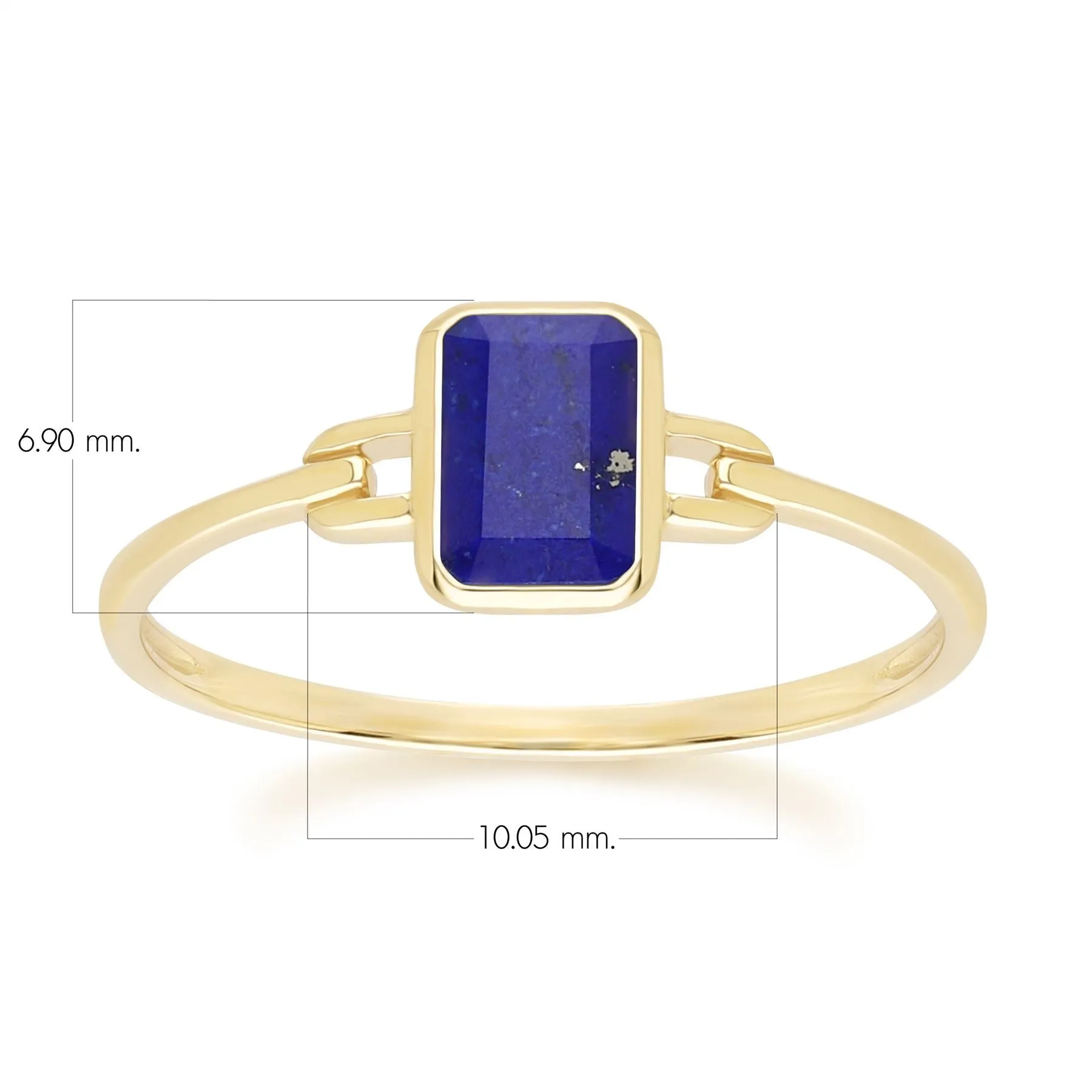 Classic Baguette Lapis Lazuli Ring in 9ct Yellow Gold sold by Gemondo Jewellery product image thumbnail 4