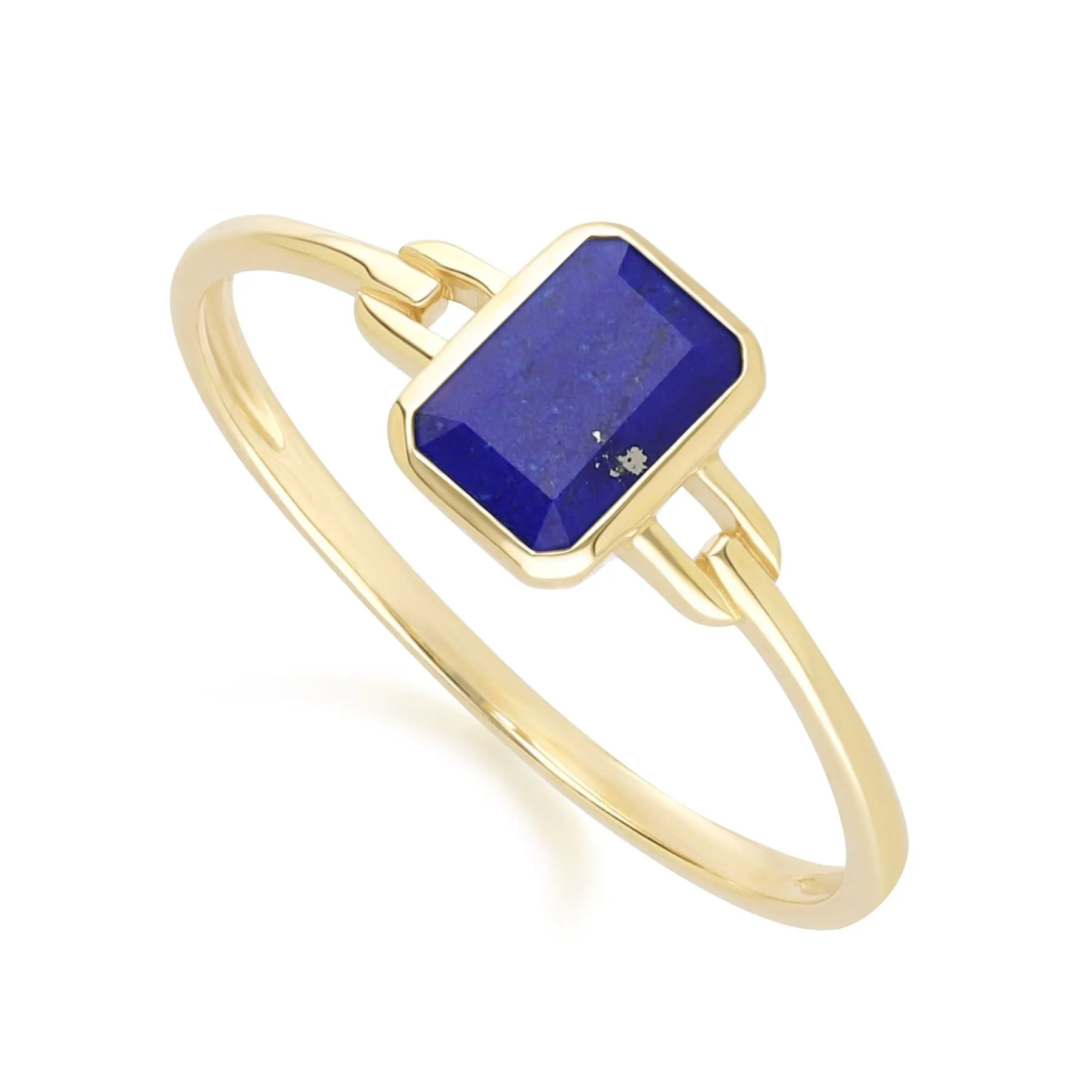 Classic Baguette Lapis Lazuli Ring in 9ct Yellow Gold sold by Gemondo Jewellery product image thumbnail 3