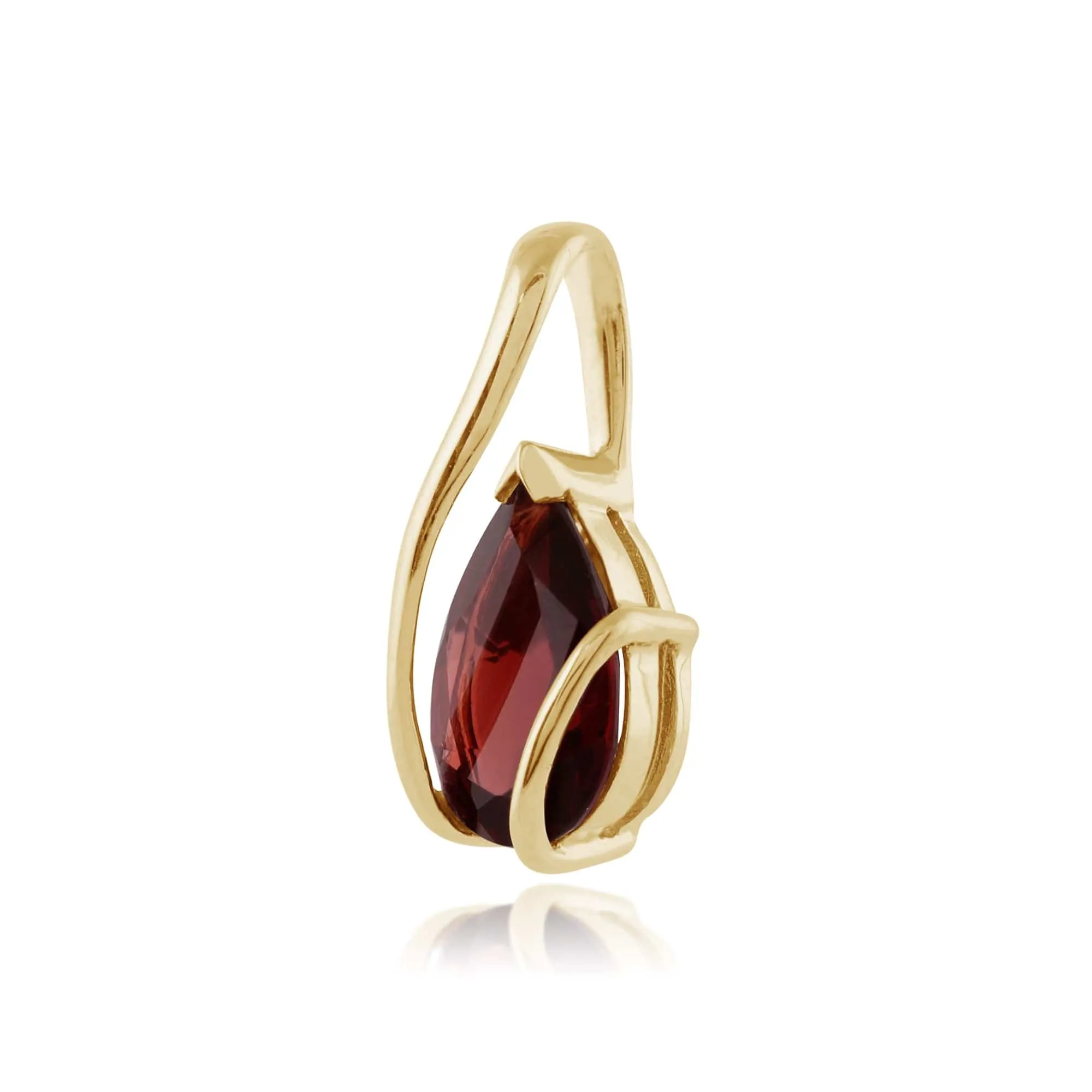 Classic Pear Garnet Pendant in 9ct Yellow Gold sold by Gemondo Jewellery product image thumbnail 2