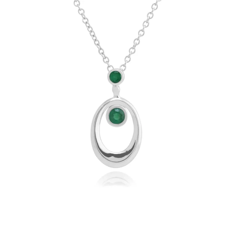 Gemondo 925 Sterling Silver 0.20ct Emerald Pendant on 45cm Chain sold by Gemondo Jewellery