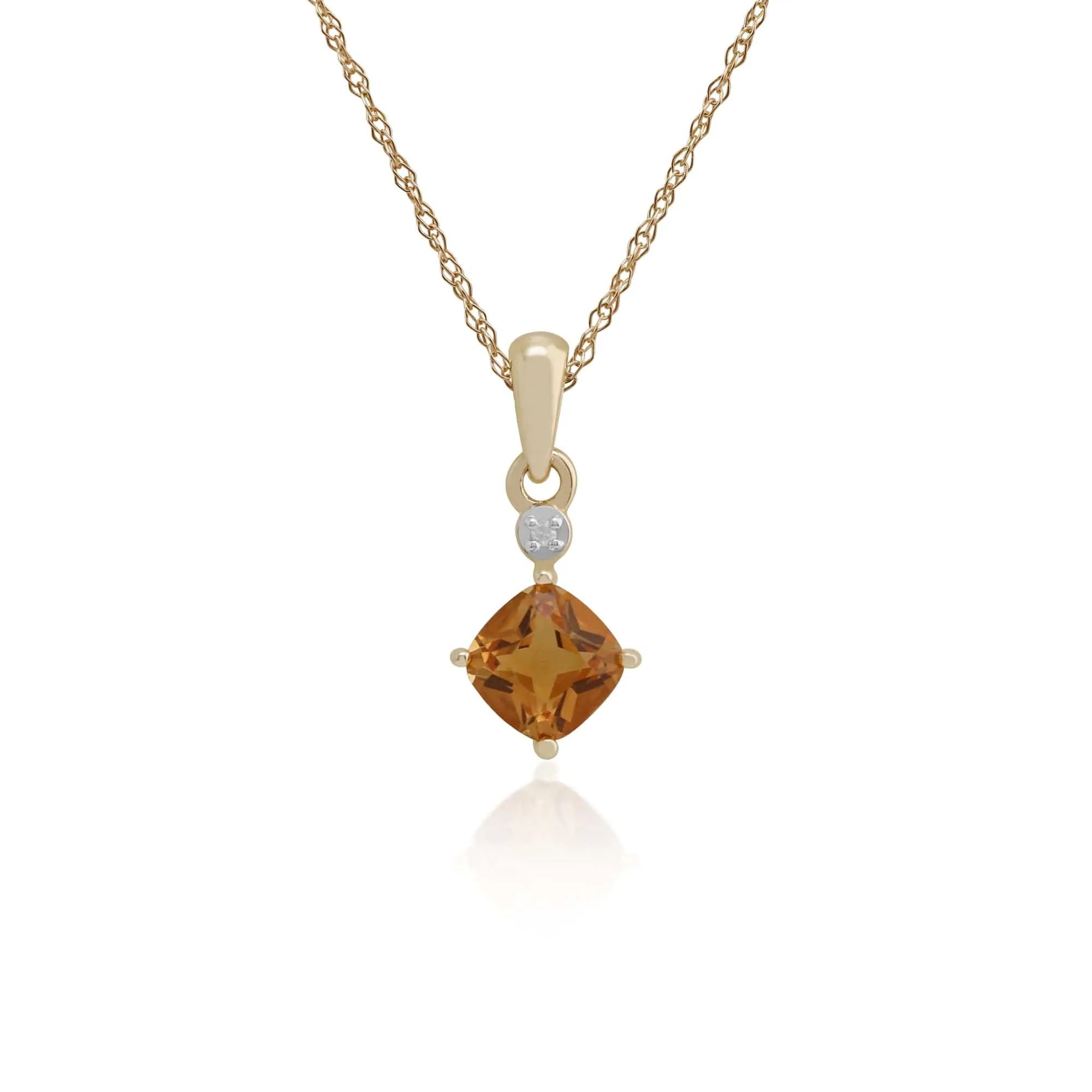 Gemondo 9ct Yellow Gold 0.55ct Citrine & Diamond Pendant on 45cm Chain sold by Gemondo Jewellery
