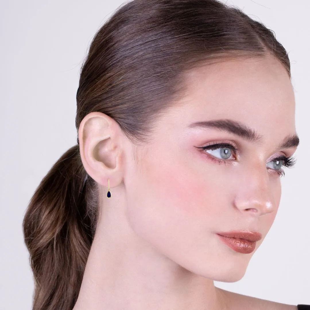 Classic Pear Lapis Lazuli Drop Earrings in 9ct Yellow Gold sold by Gemondo Jewellery product image thumbnail 2