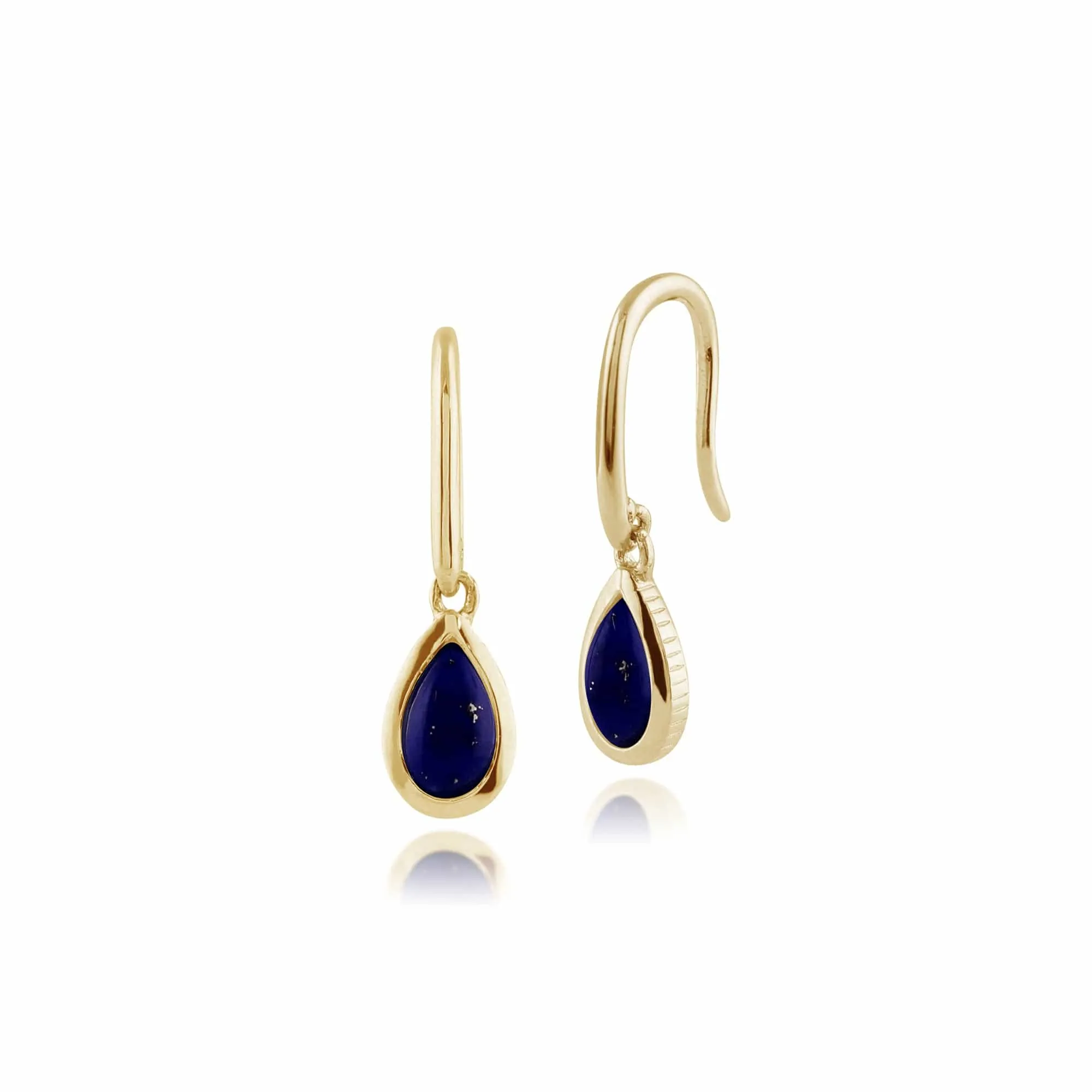Classic Pear Lapis Lazuli Drop Earrings in 9ct Yellow Gold sold by Gemondo Jewellery